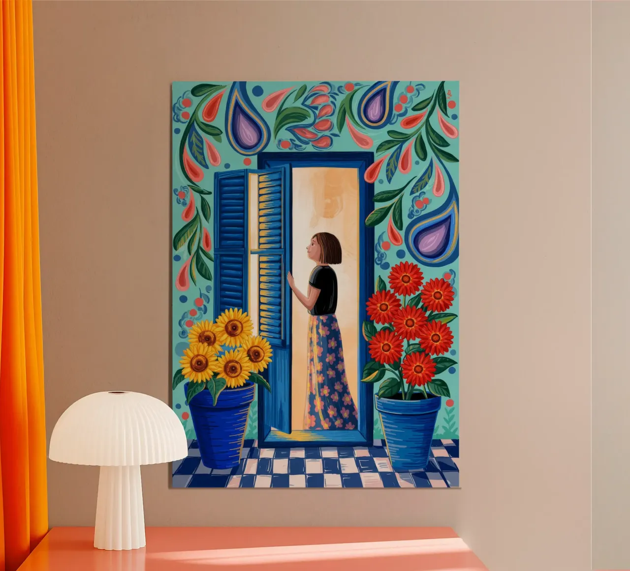 Sonnendurchflutete Türöffnung Glückseligkeit Poster von Murni Strokes