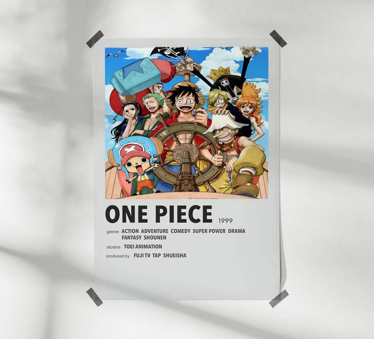 ONE PIECE 1999 poster con telaio in plastica da Totoya