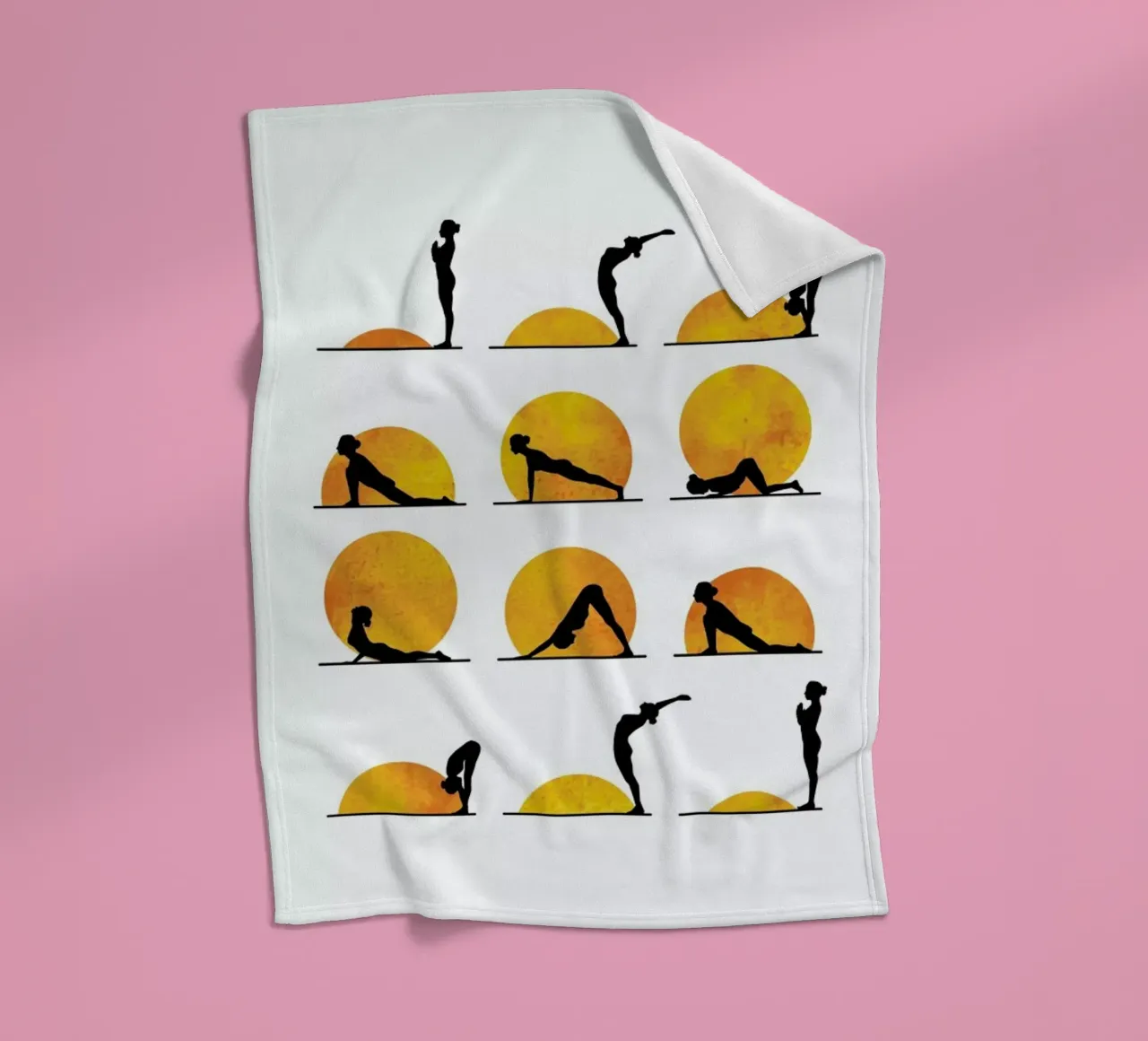 Yoga Sun fleece blanket by Kubistika