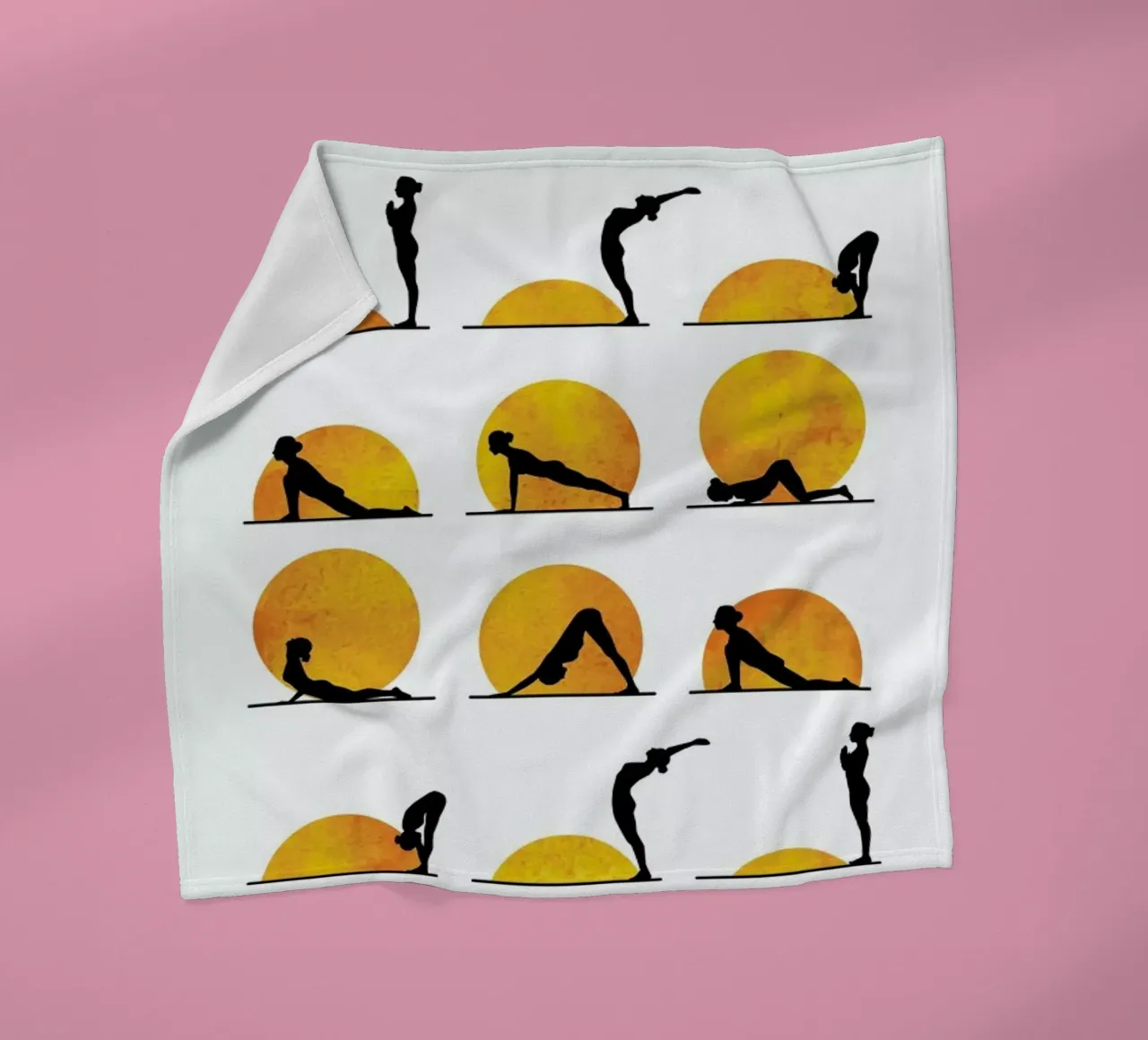 Yoga Sun fleece blanket by Kubistika