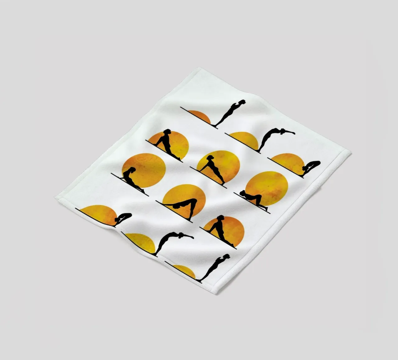 Yoga Sun fleece blanket by Kubistika