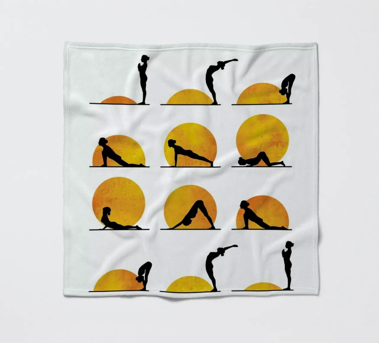 Yoga Sun fleece blanket by Kubistika
