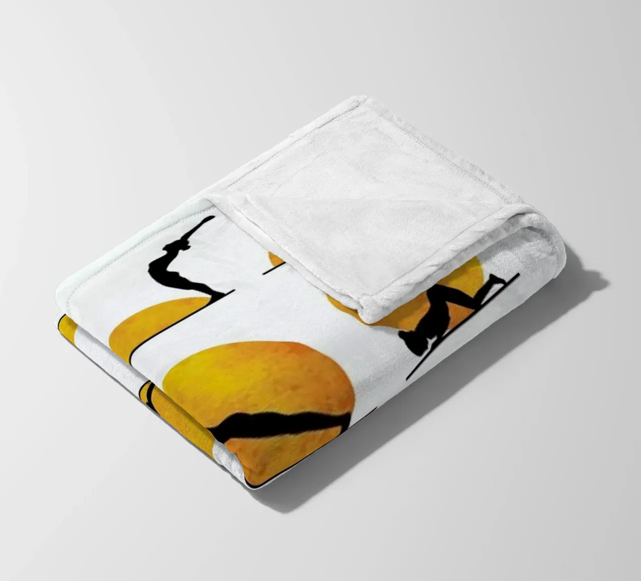 Yoga Sun fleece blanket by Kubistika