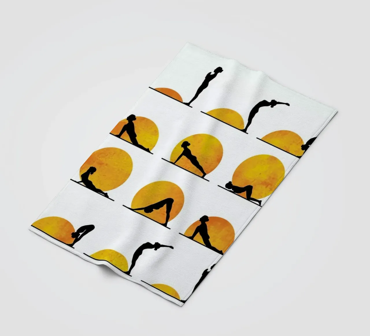 Yoga Sun fleece blanket by Kubistika