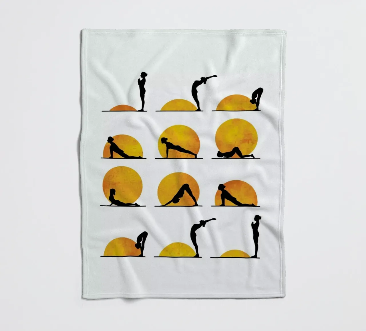 Yoga Sun fleece blanket by Kubistika