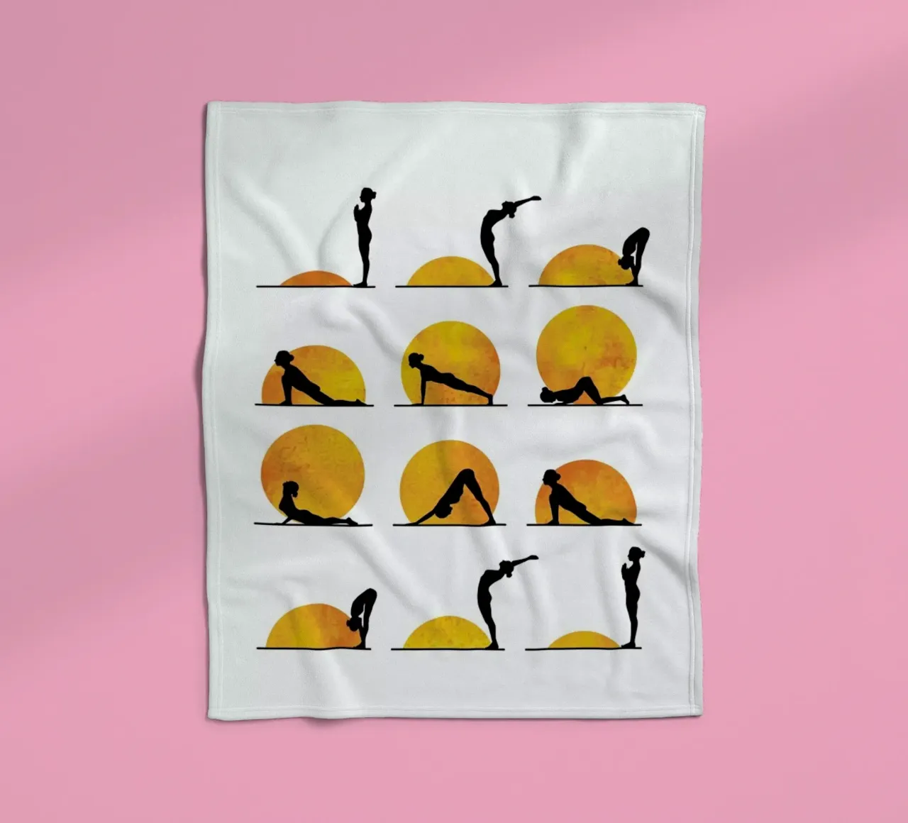 Yoga Sun fleece blanket by Kubistika