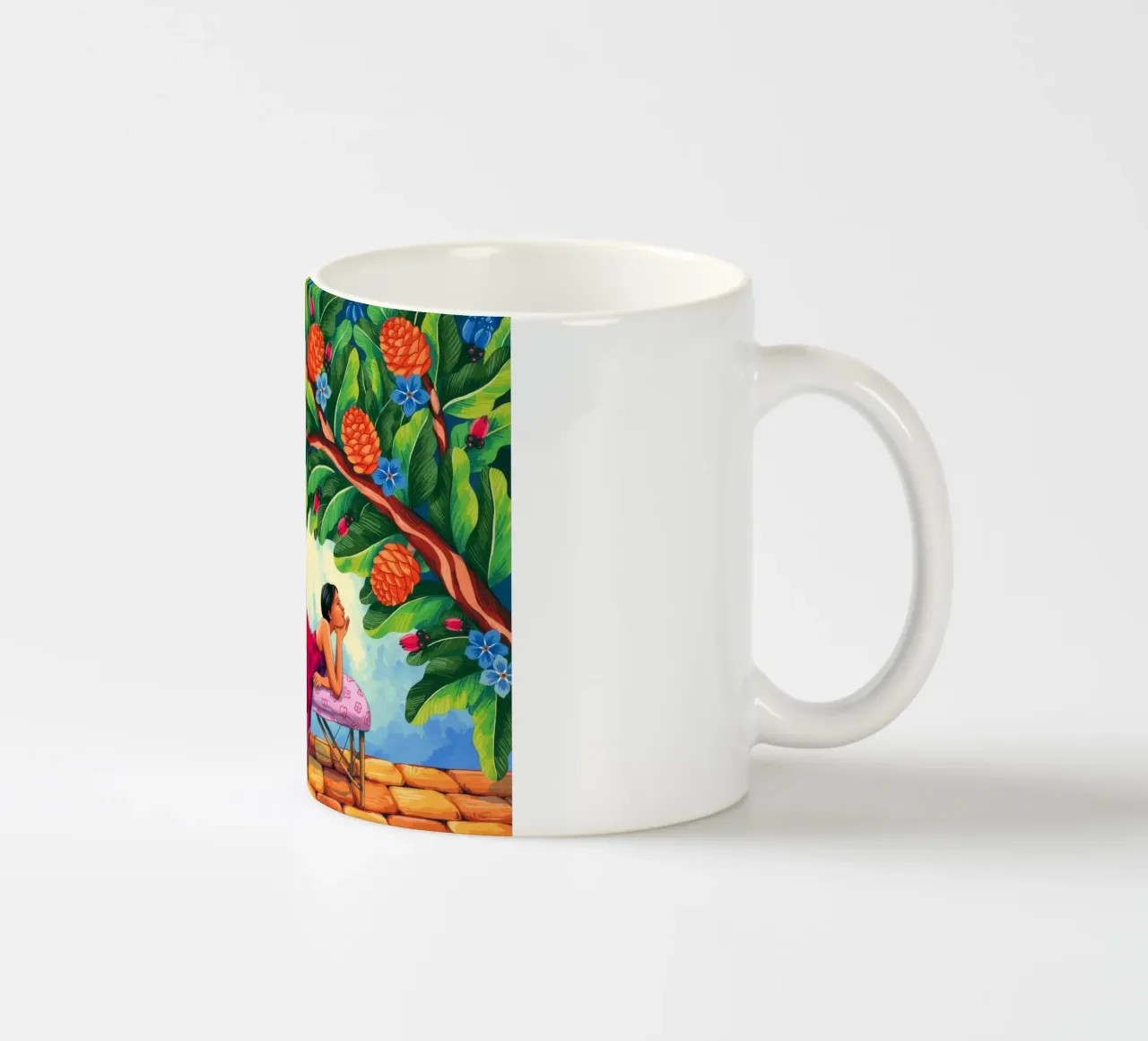Una serena fuga sul tetto tazza in ceramica da Murni Strokes