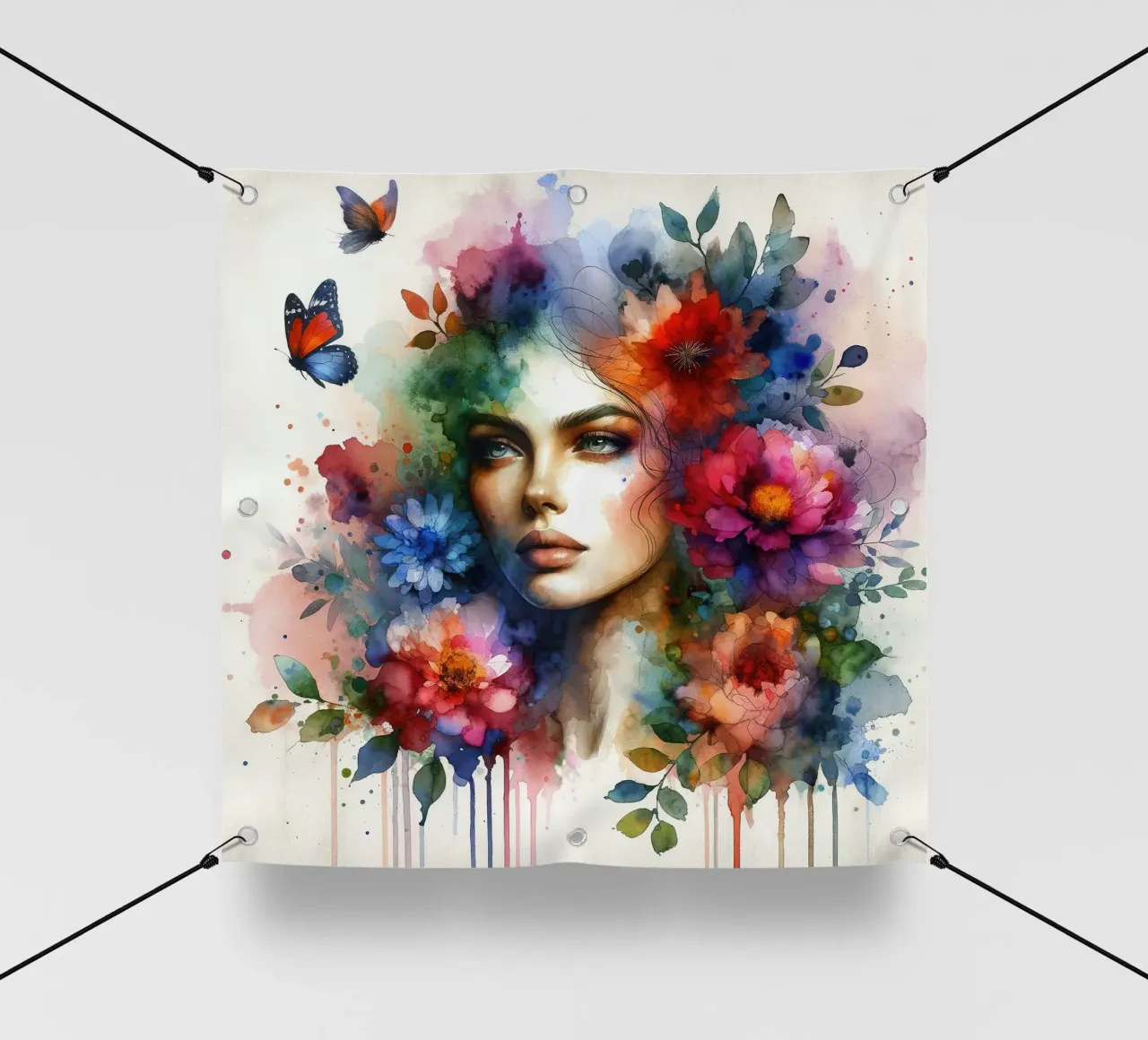 Ritratto floreale etereo telo in pvc da Chromatic Fusion Studio