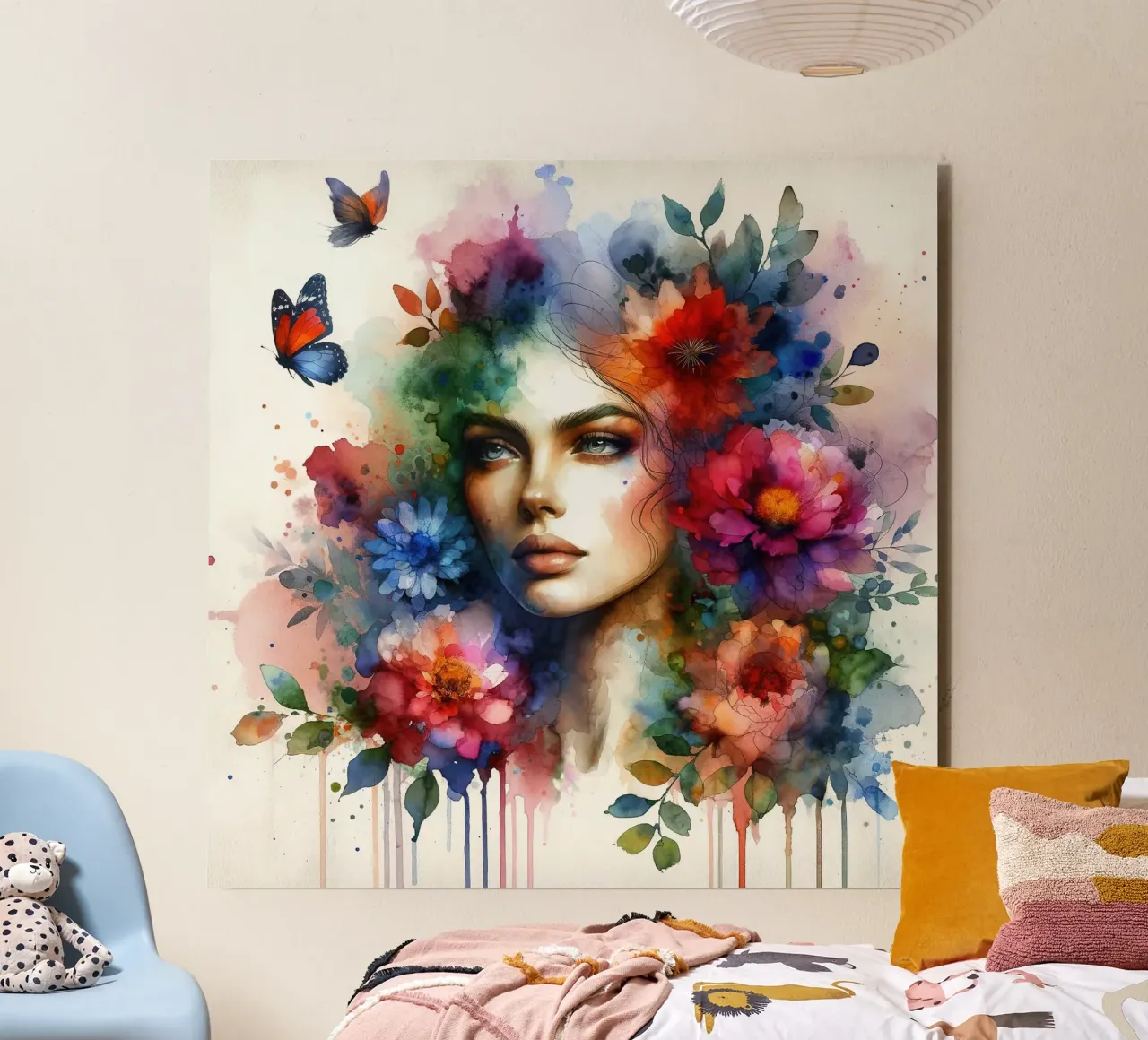 Ritratto floreale etereo pannello forex da Chromatic Fusion Studio