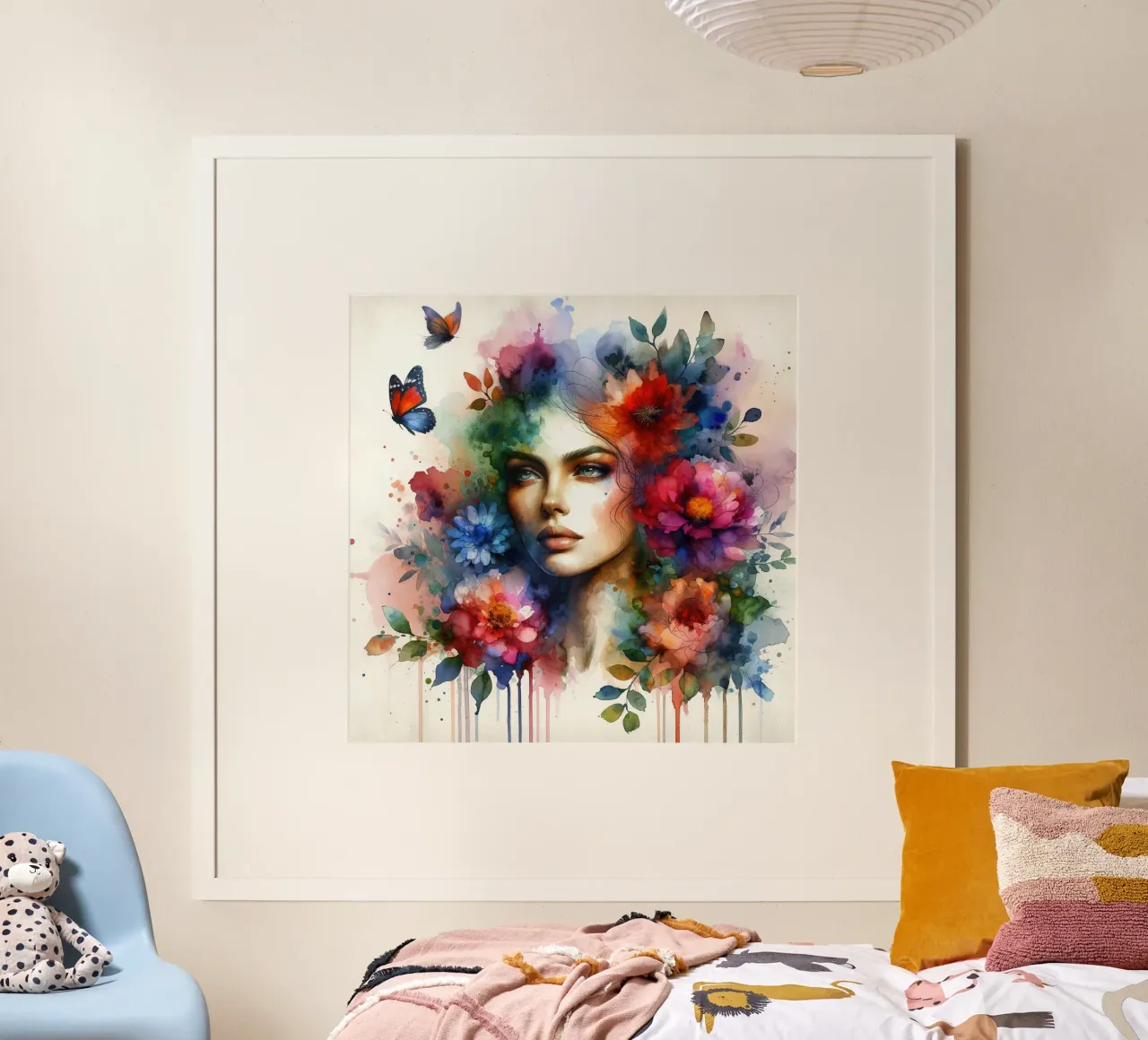 Ätherisches Blumenporträt Poster von Chromatic Fusion Studio