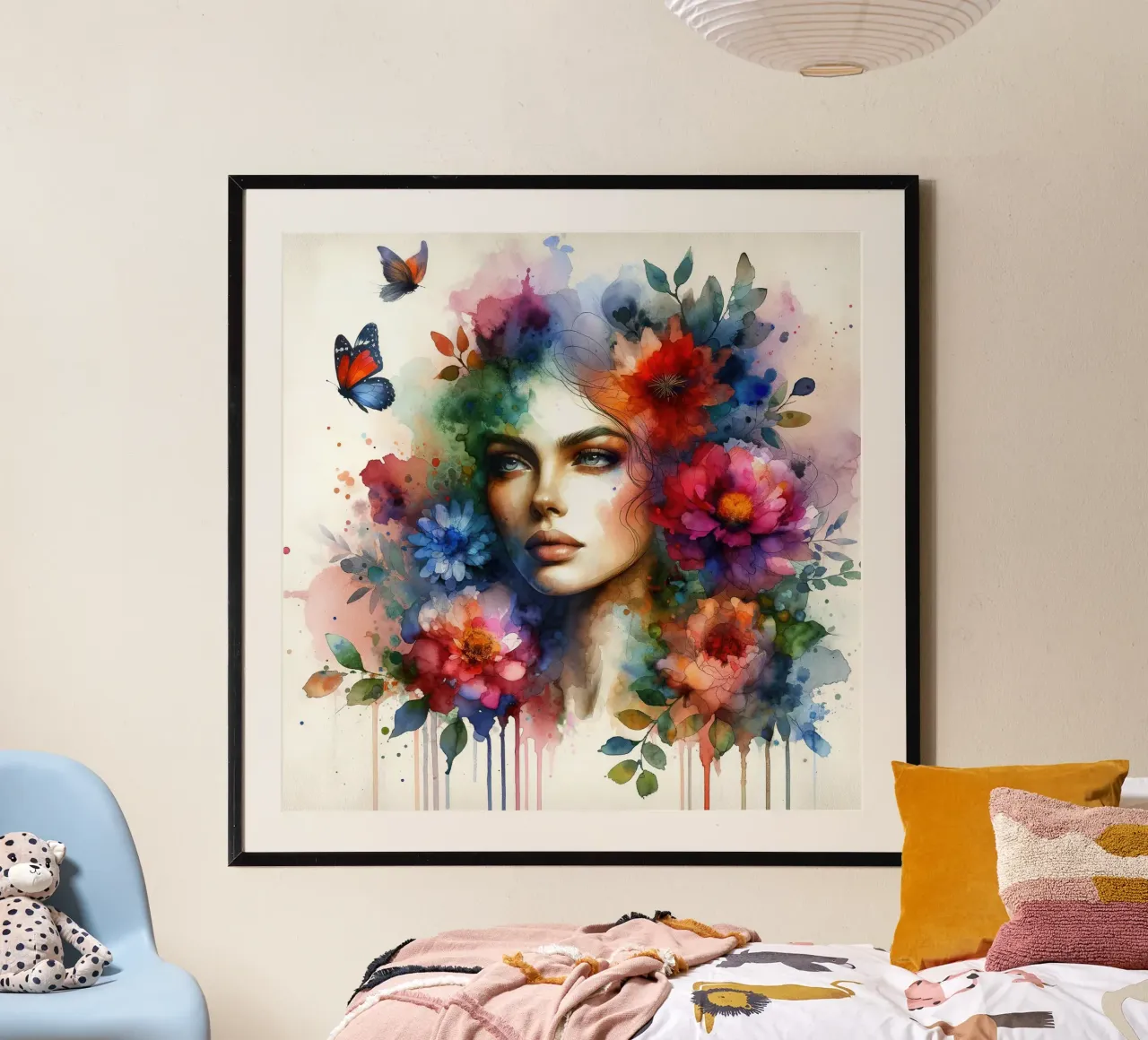 Ätherisches Blumenporträt Poster von Chromatic Fusion Studio