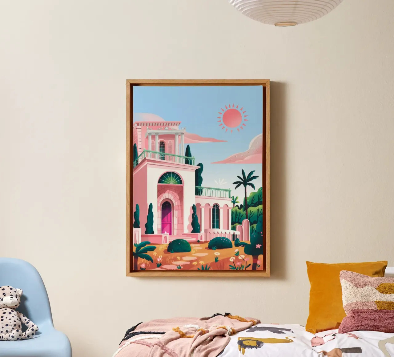 Villa Majestic Sunset tela con Cornice a cassetta da Murni Strokes