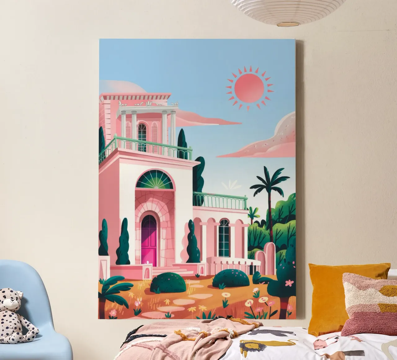 Villa Majestic Sunset tela con Cornice a cassetta da Murni Strokes