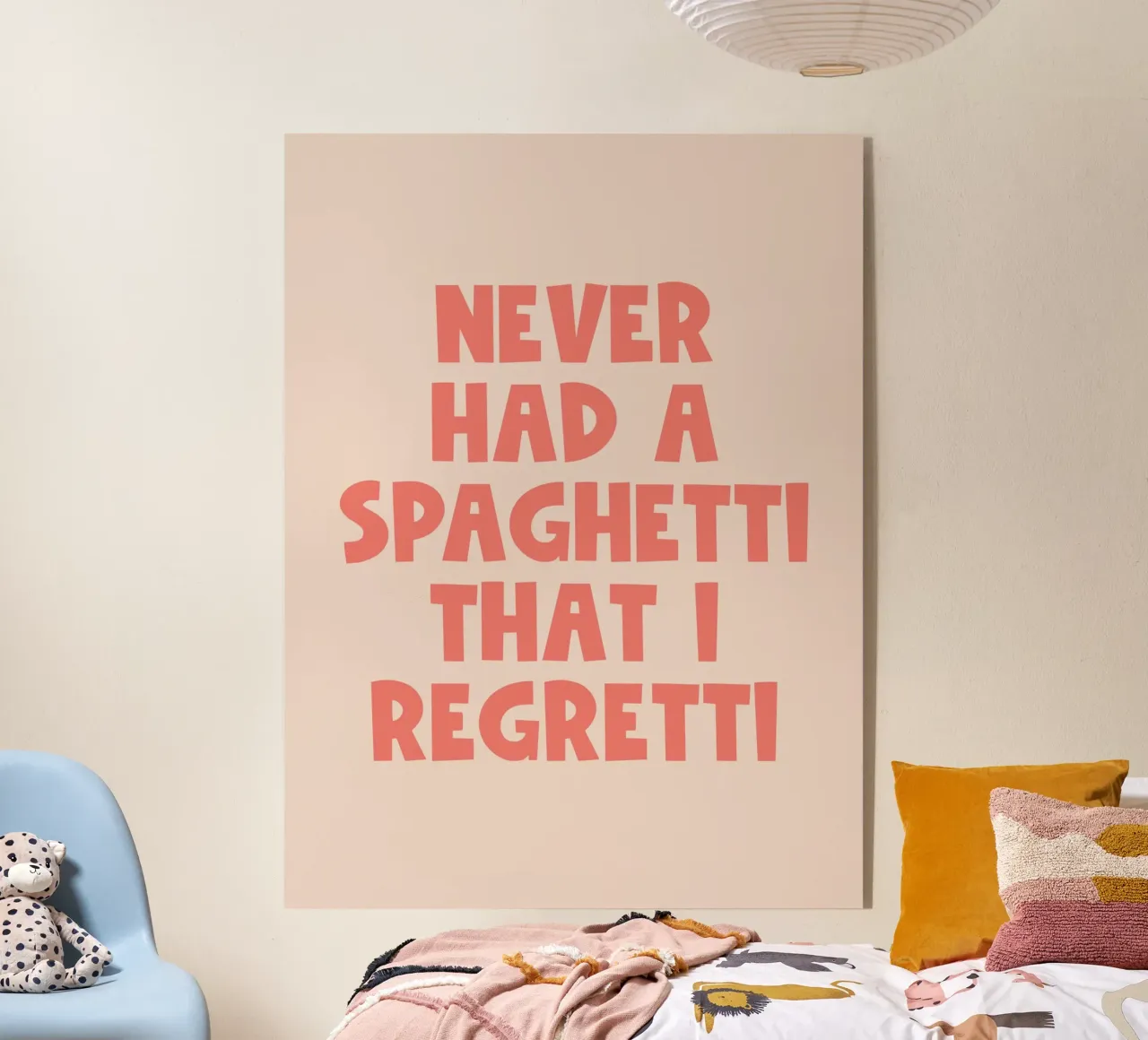 Never had a spaghetti That I Regretti quote plexiglass da Paigaam Studio