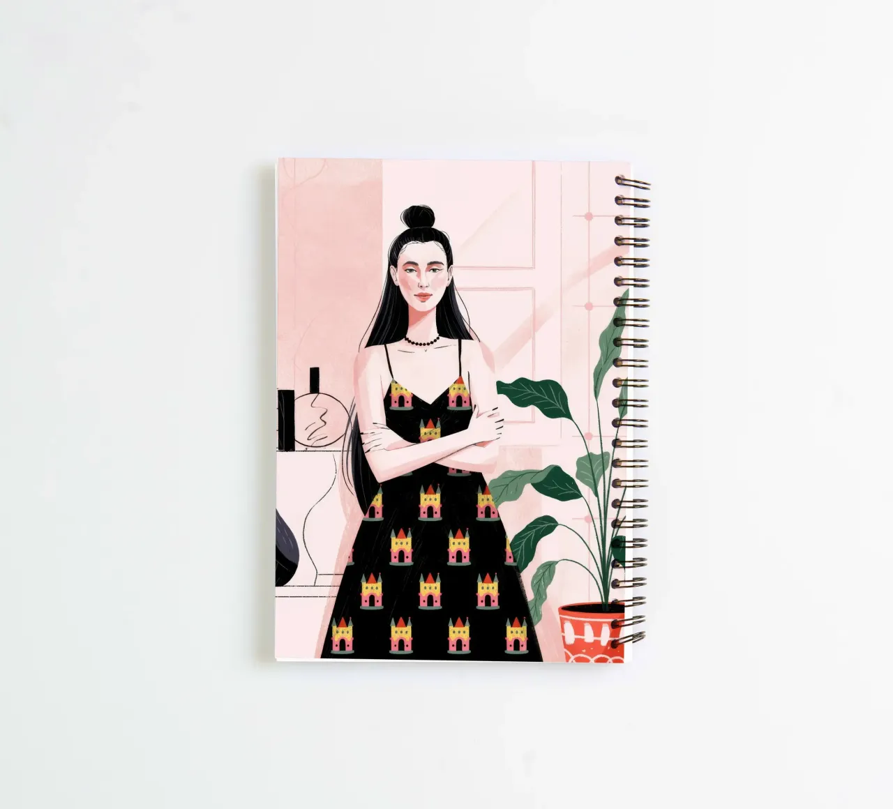 Elegant Indoor Oasis spiral notebook by Murni Strokes