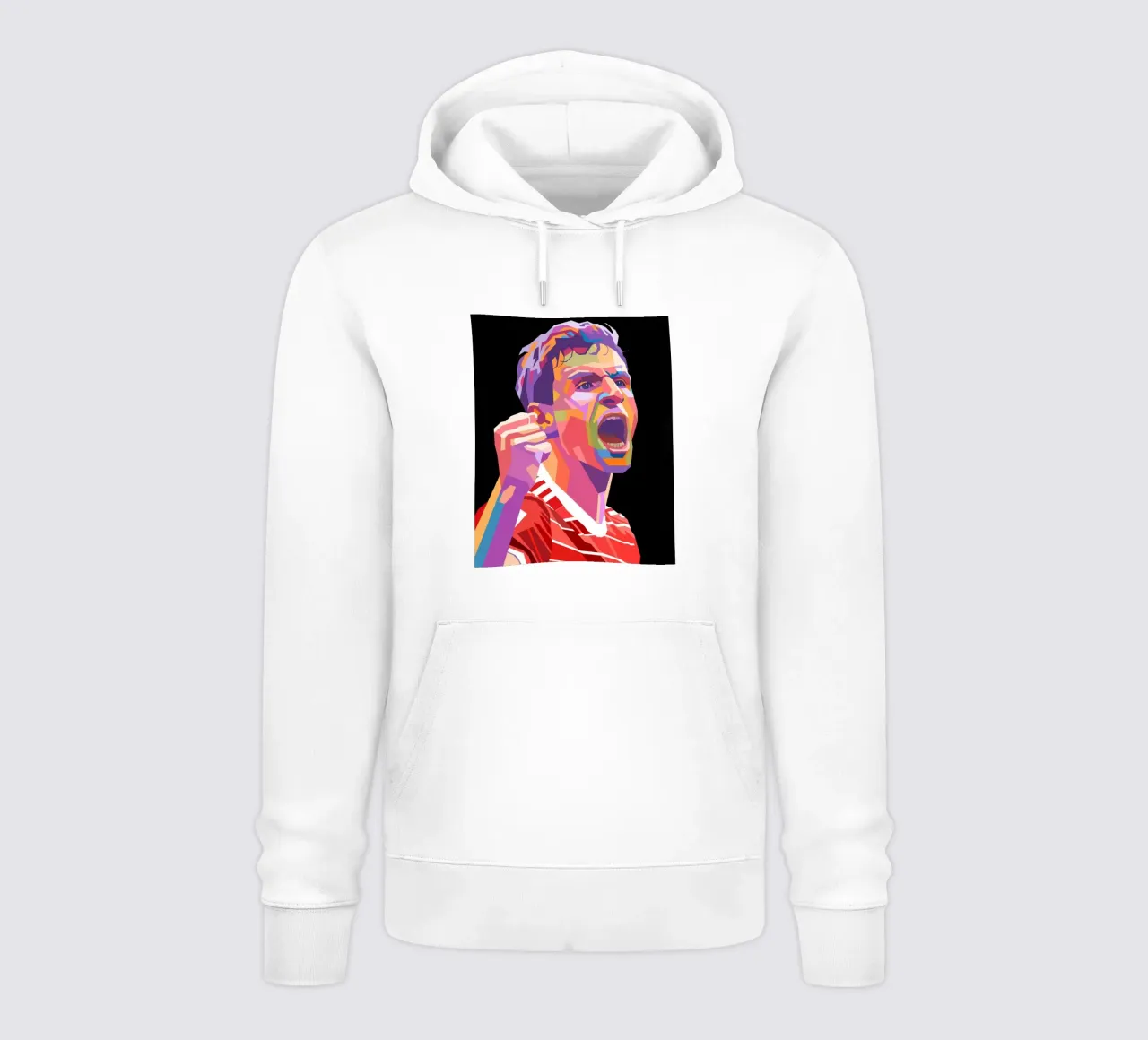 Ritratto pop art di Thomas Muller felpa con cappuccio da Hantamrata