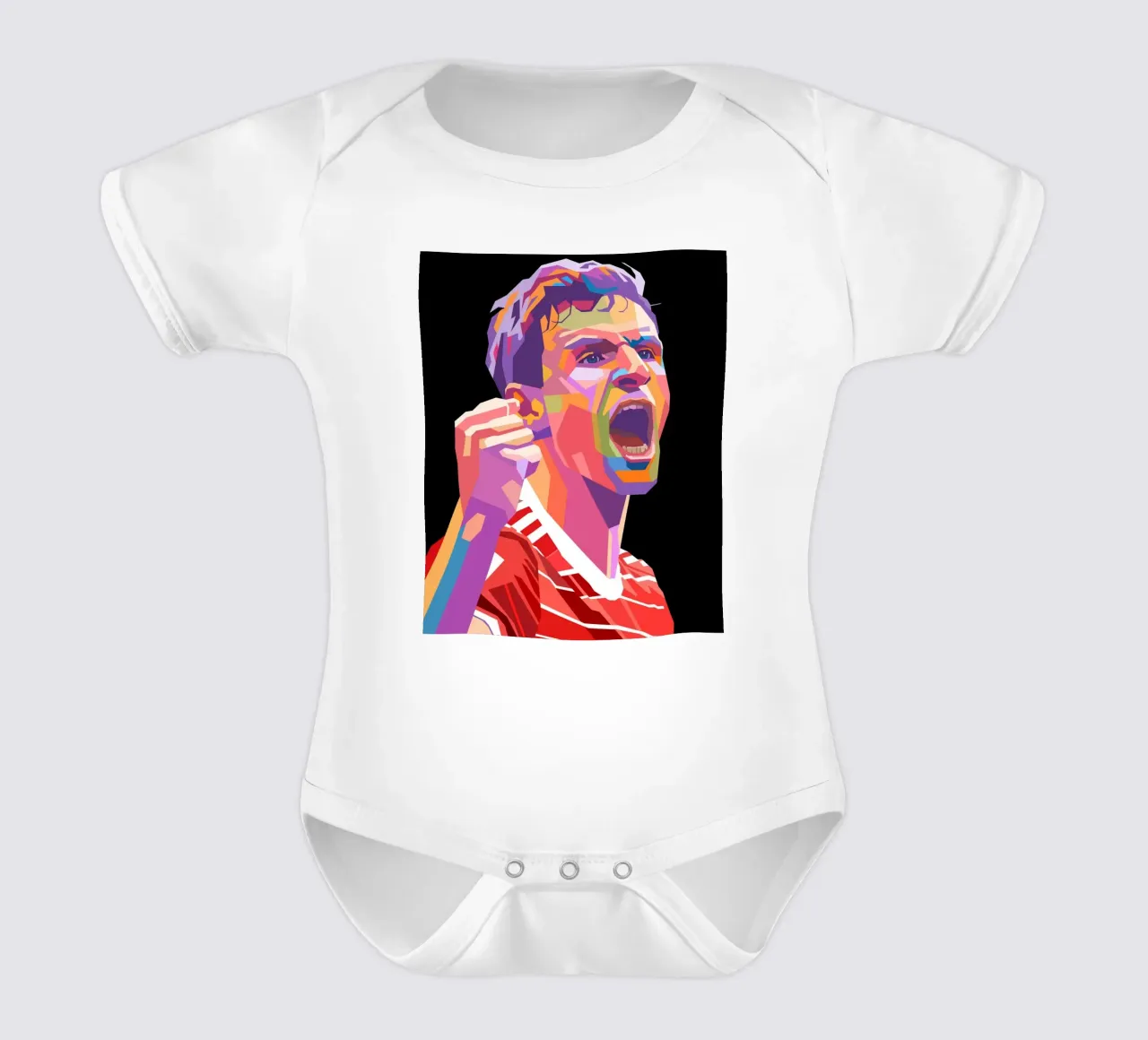Ritratto pop art di Thomas Muller body neonato maniche corte da Hantamrata