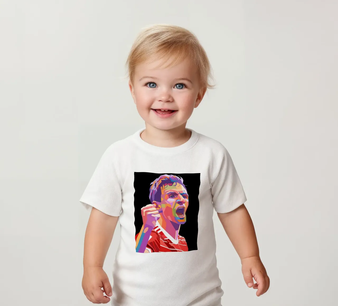 Ritratto pop art di Thomas Muller maglietta neonato da Hantamrata