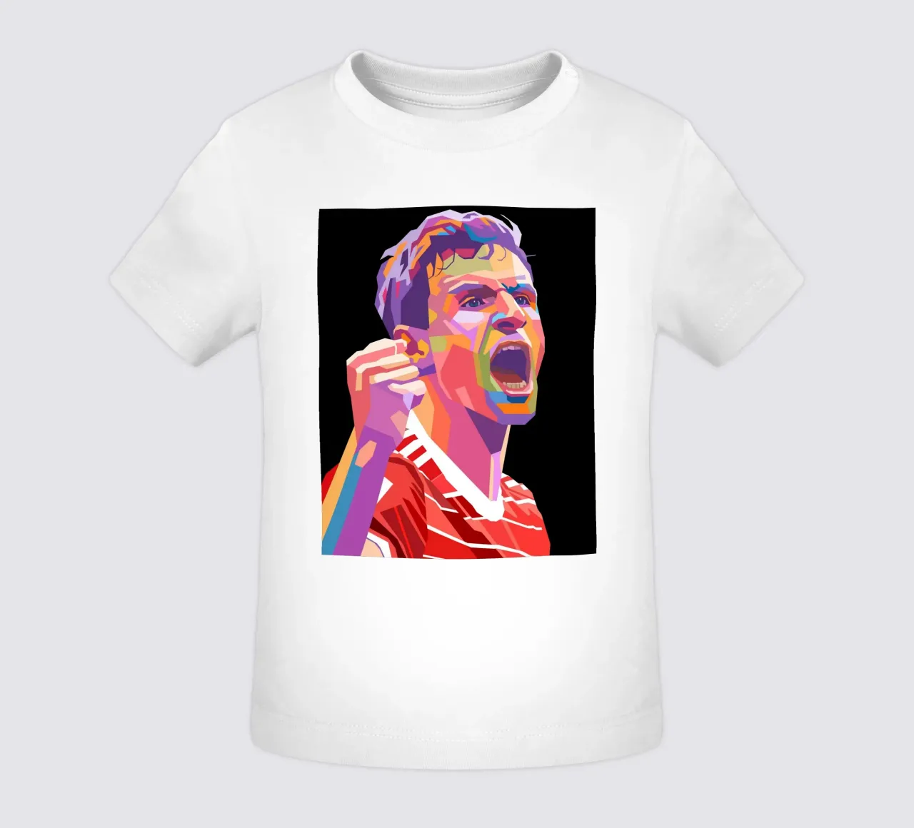 Ritratto pop art di Thomas Muller maglietta neonato da Hantamrata
