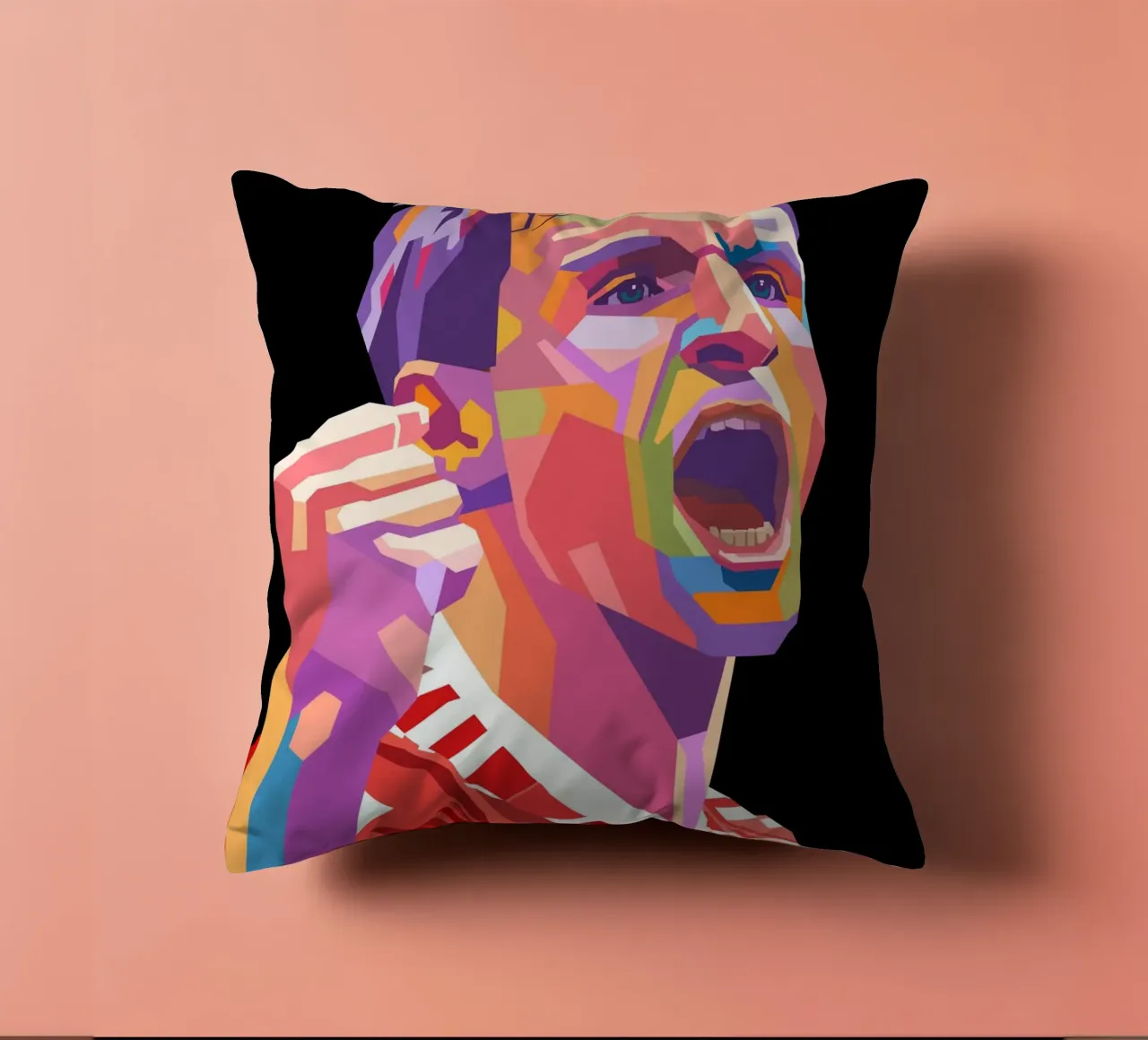 Ritratto pop art di Thomas Muller cuscino da Hantamrata