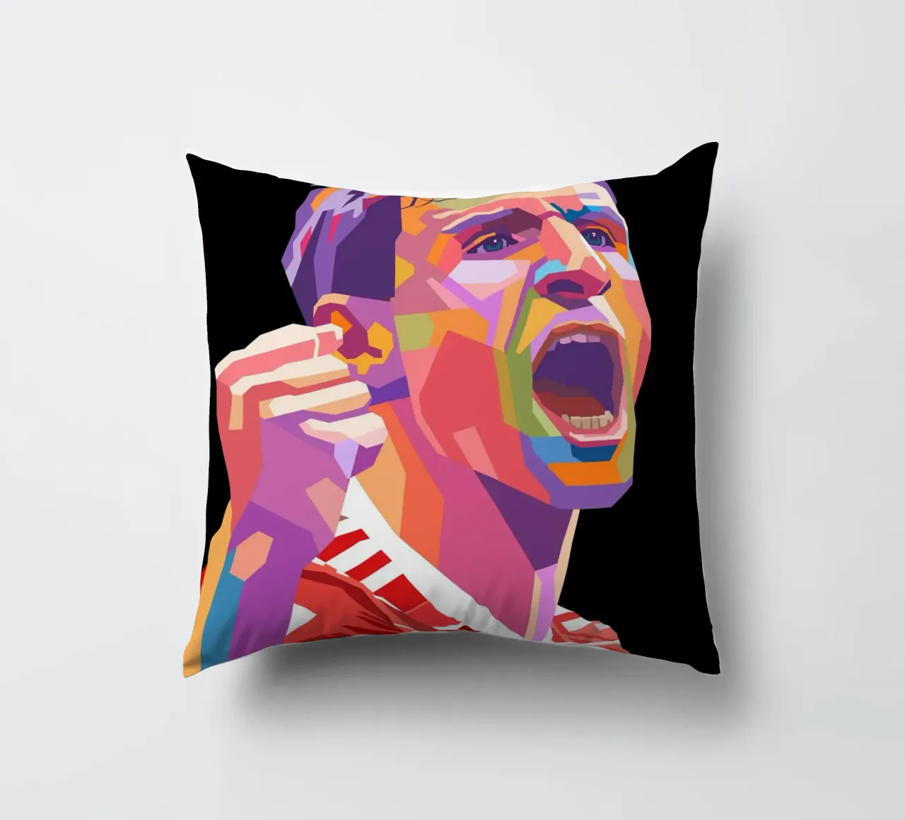 Ritratto pop art di Thomas Muller cuscino da Hantamrata