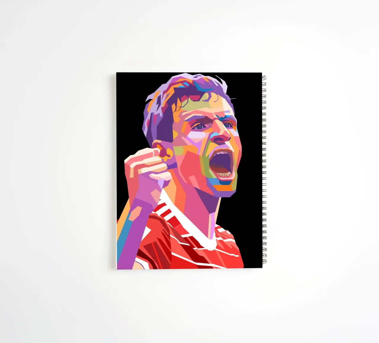Thomas Muller pop art portrait spiral notebook by Hantamrata