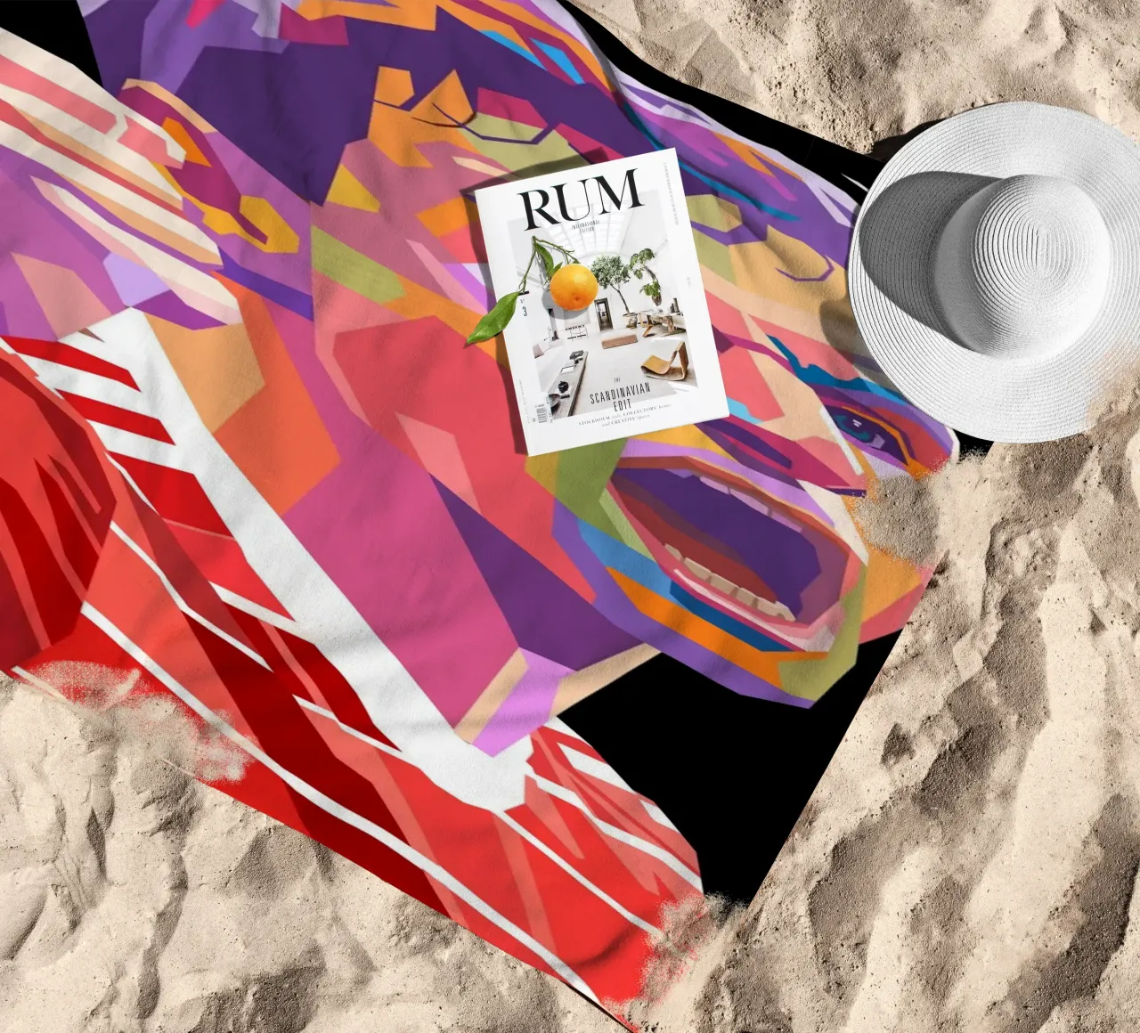 Ritratto pop art di Thomas Muller telo mare da Hantamrata