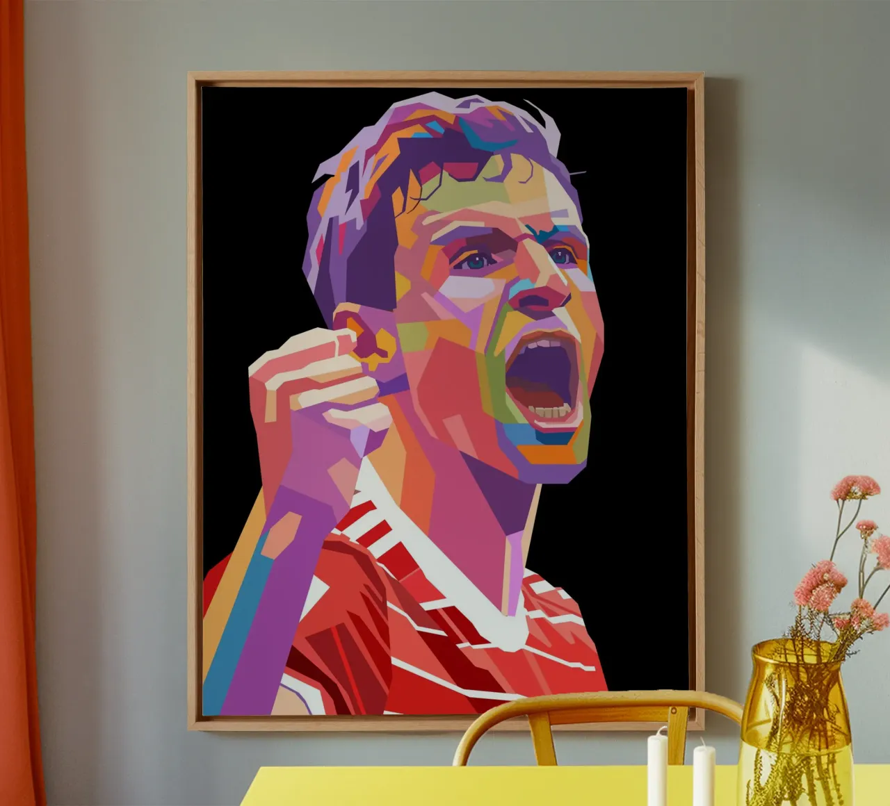 Ritratto pop art di Thomas Muller tela con Cornice a cassetta da Hantamrata