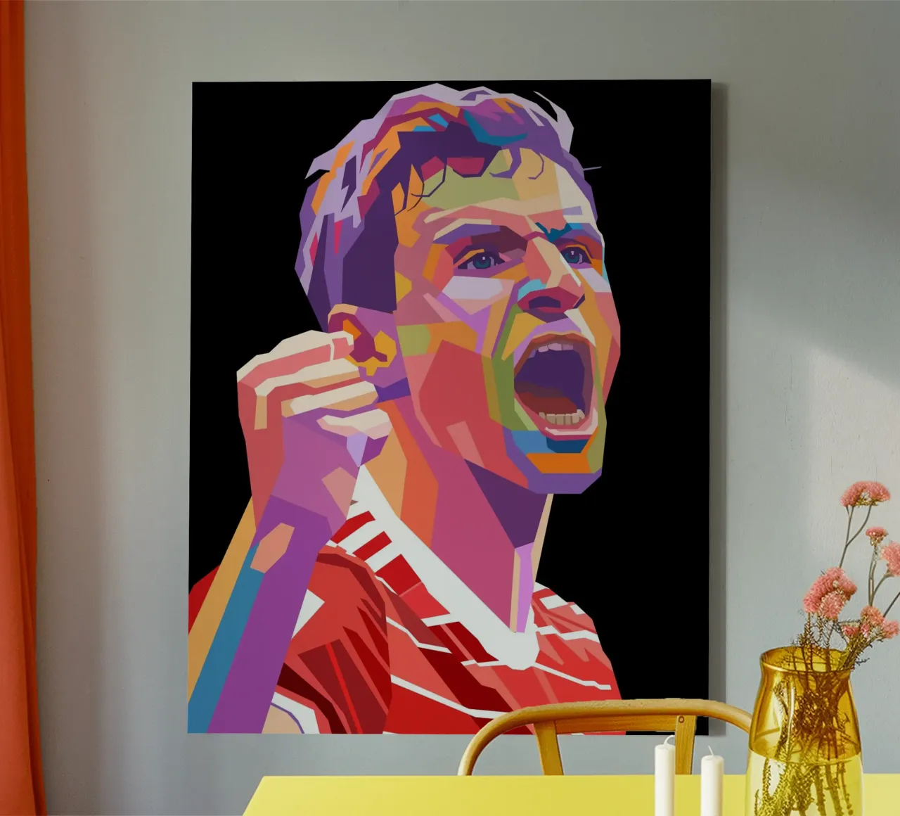 Ritratto pop art di Thomas Muller tela con Cornice a cassetta da Hantamrata
