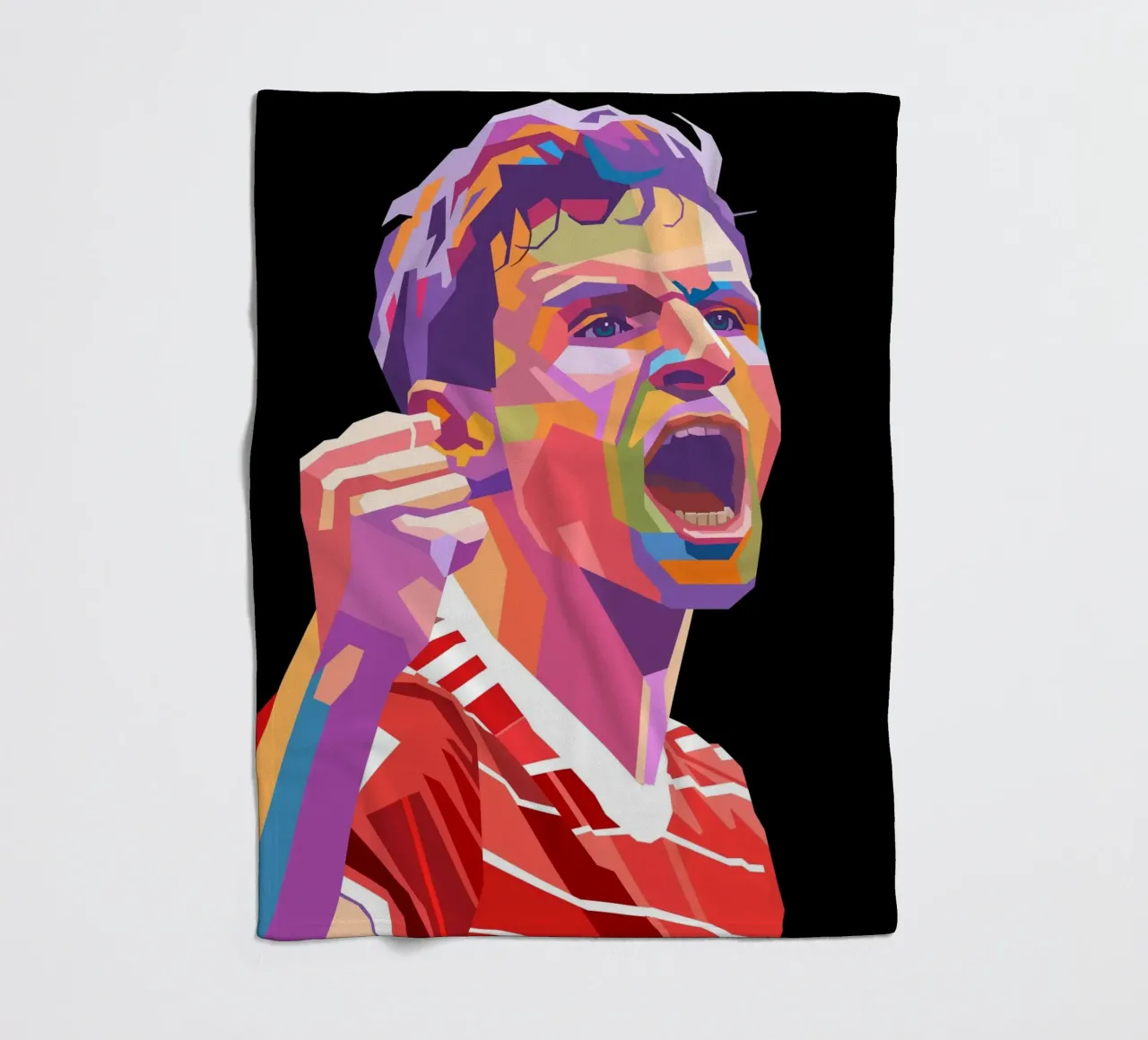 Ritratto pop art di Thomas Muller coperta in pile da Hantamrata