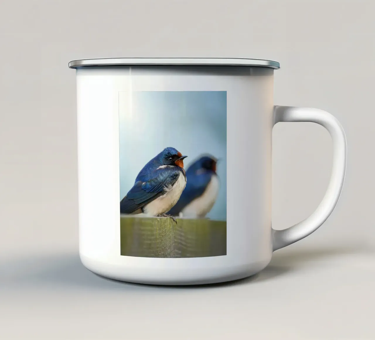 Rondine barbagianni tazza in smalto da Tom's Wildlife