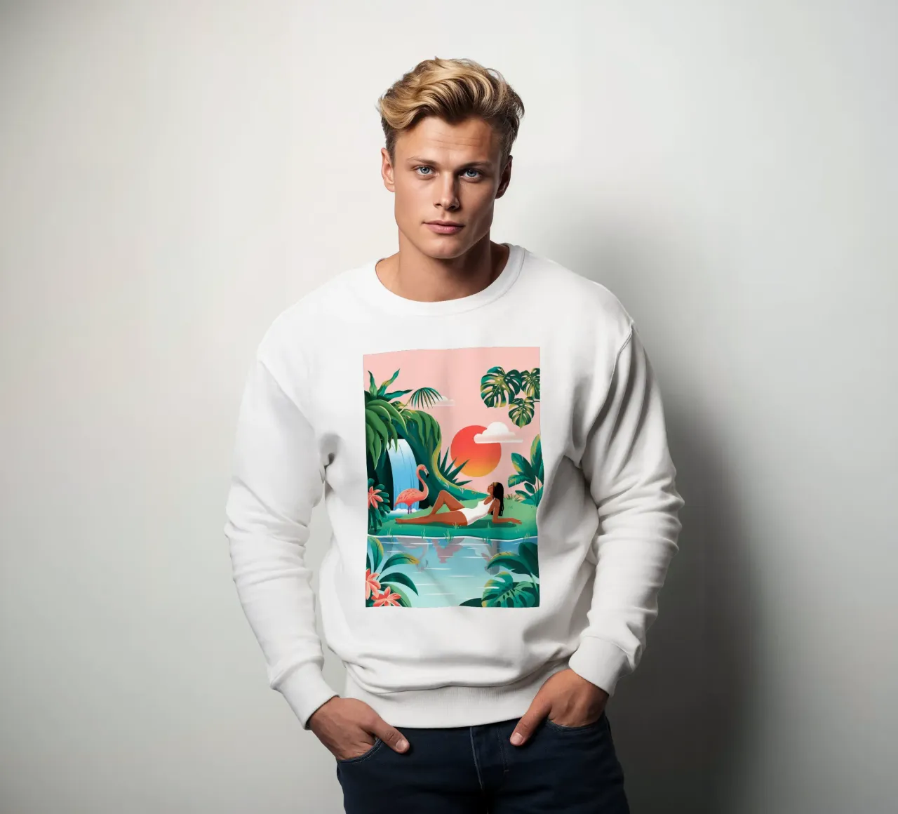 Rifugio tropicale a cascata felpa da Murni Strokes