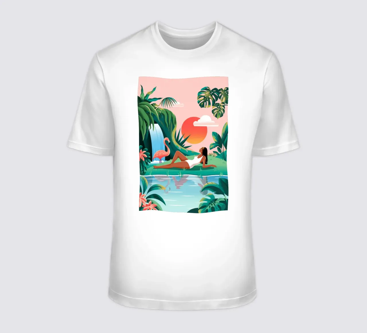 Rifugio tropicale a cascata t-shirt da Murni Strokes