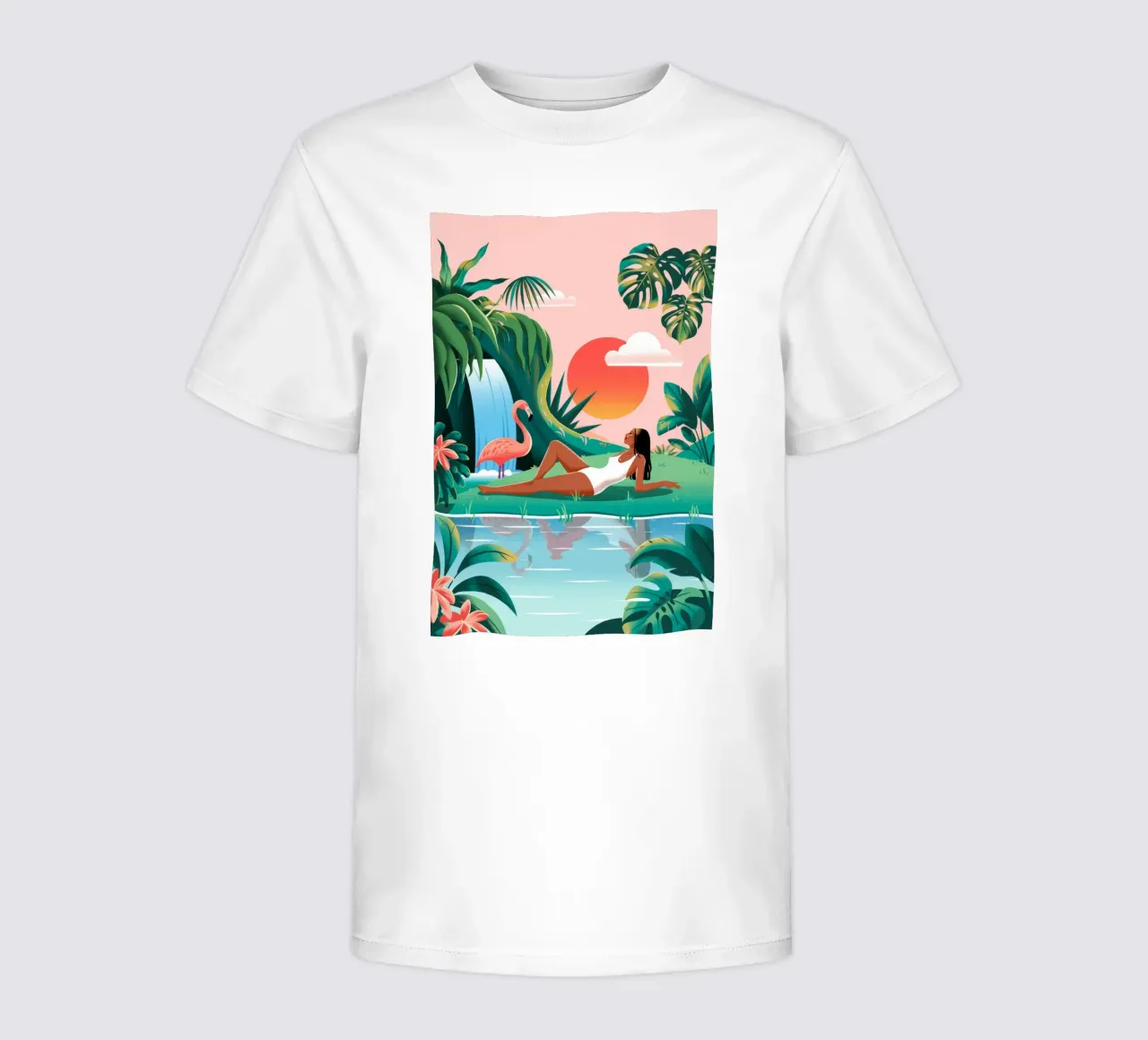 Tropischer Wasserfall-Retreat Kinder T-Shirt von Murni Strokes