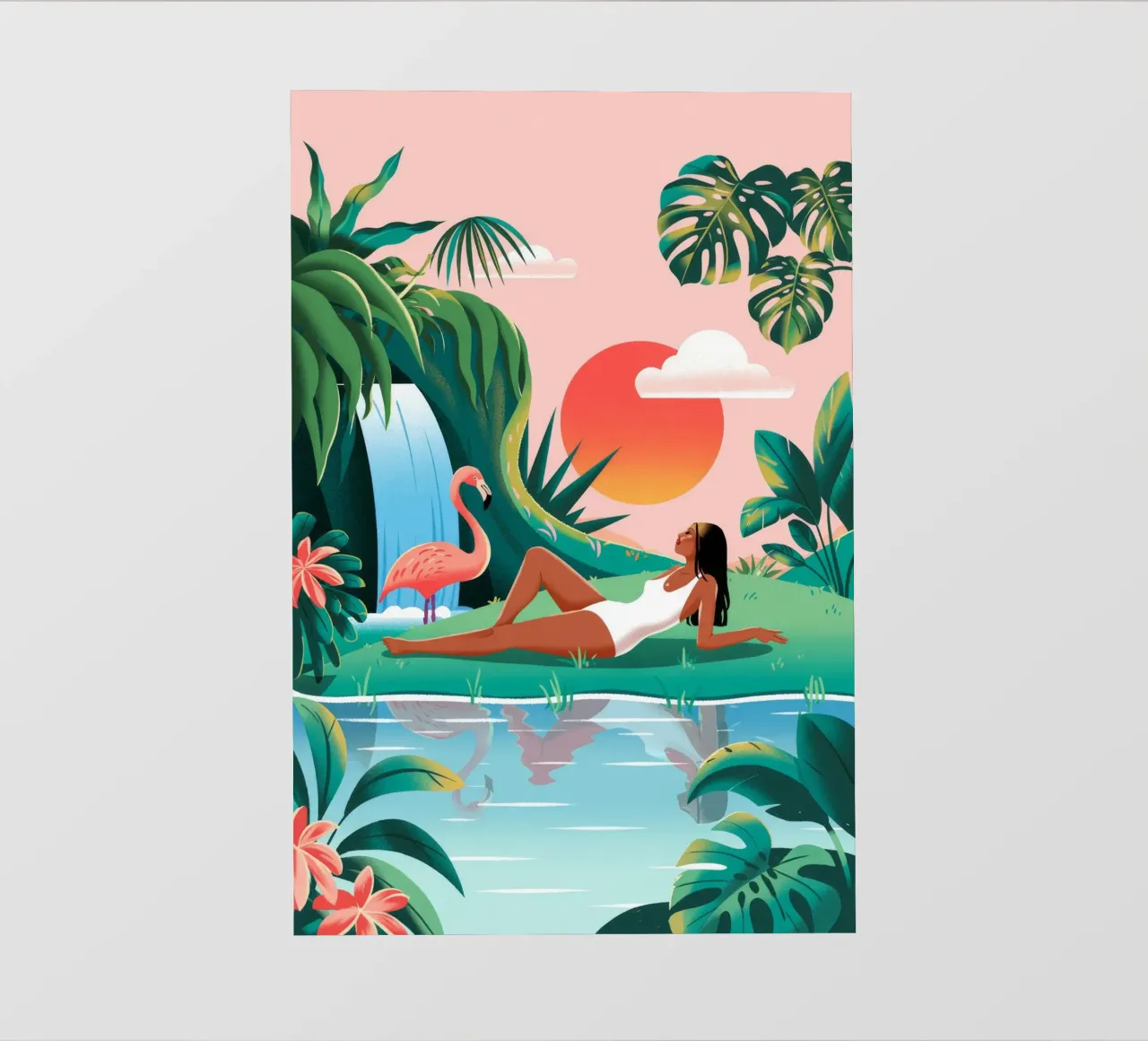 Rifugio tropicale a cascata telo in pvc da Murni Strokes