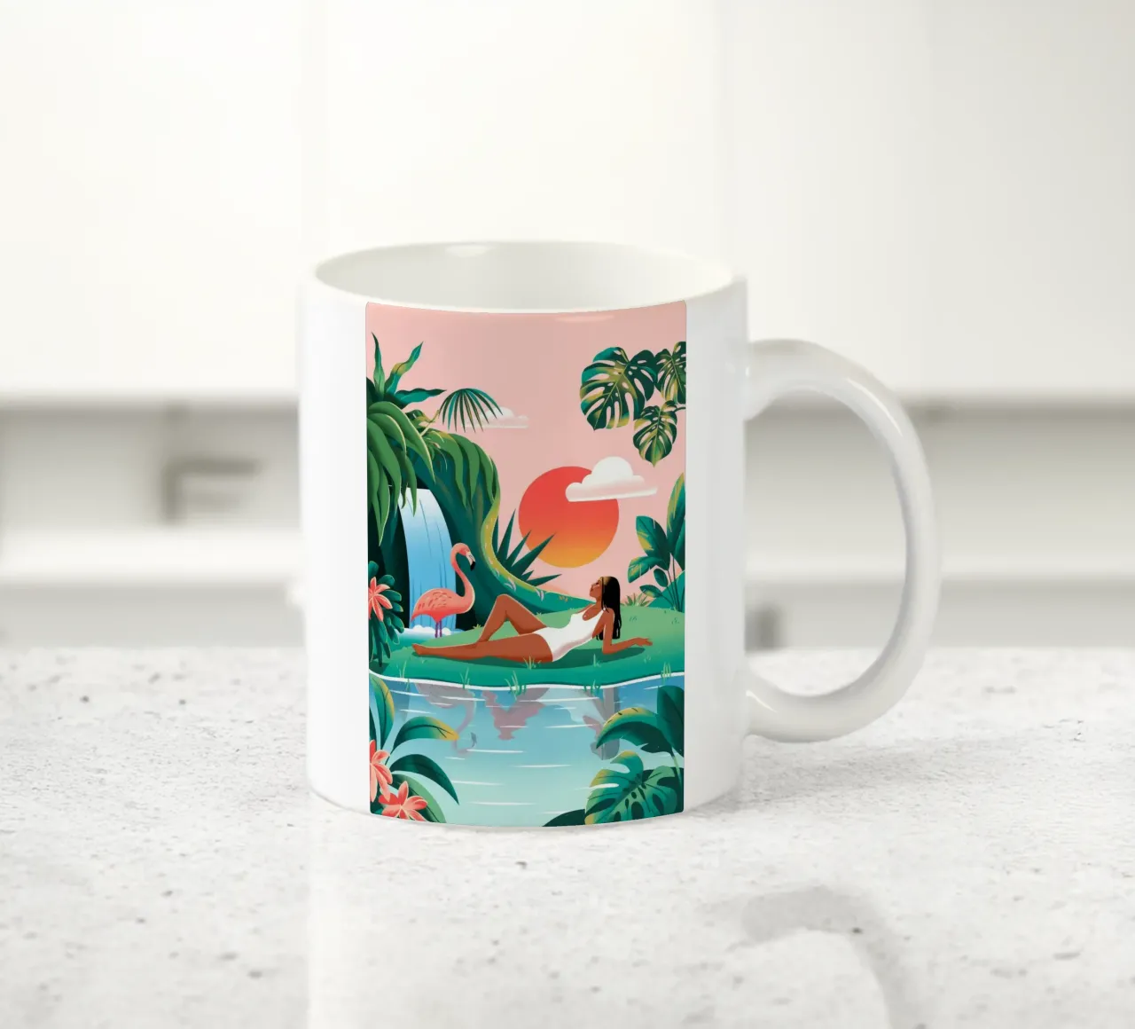 Rifugio tropicale a cascata tazza in ceramica da Murni Strokes