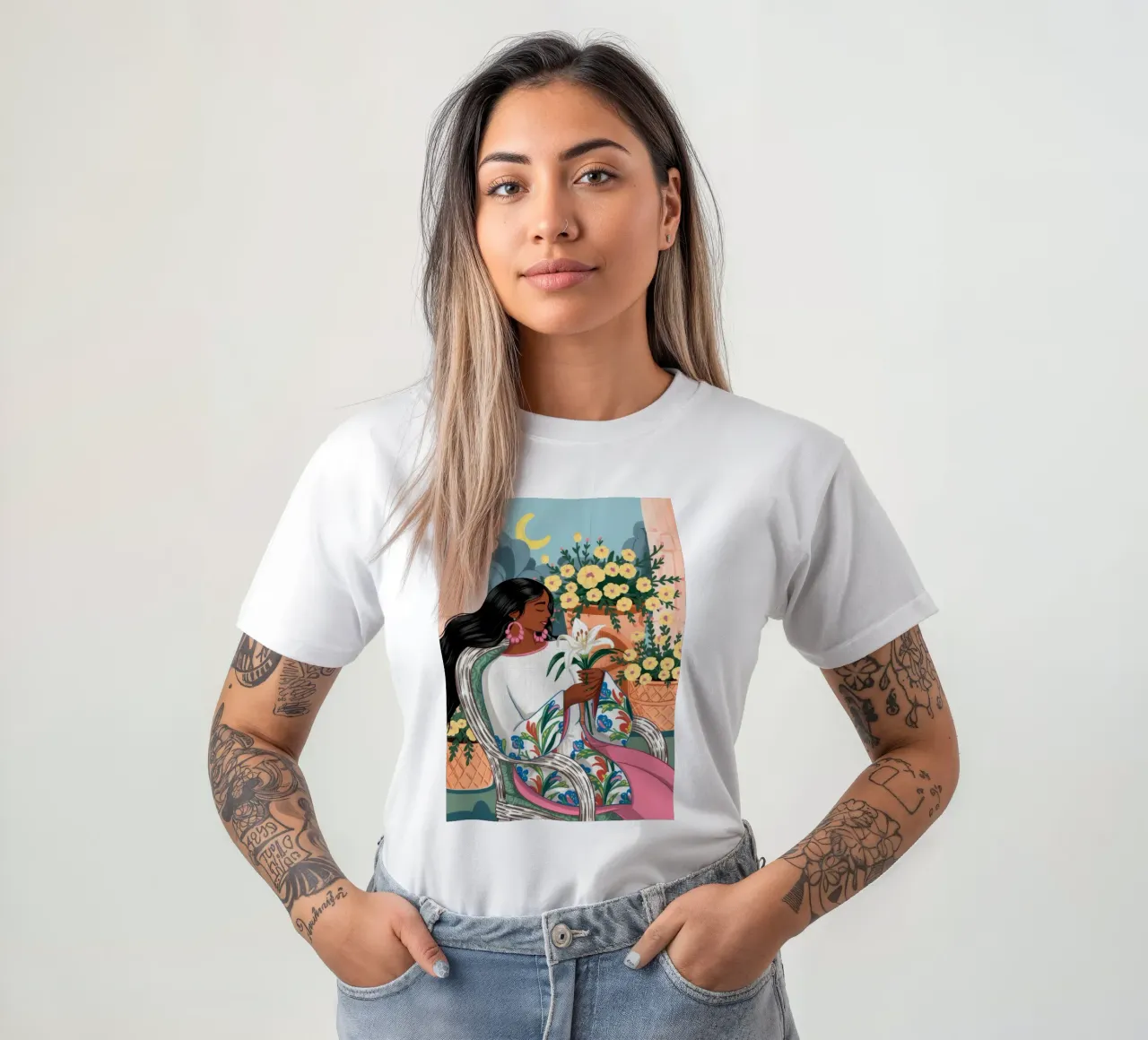 Blühender Garten Gelassenheit T-Shirt von Murni Strokes