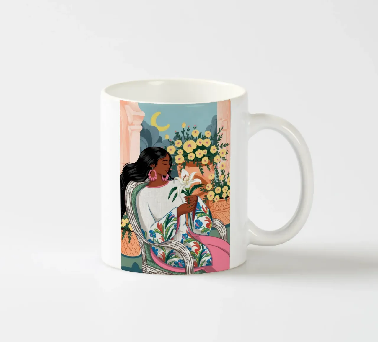 Serenità del giardino in fiore tazza in ceramica da Murni Strokes