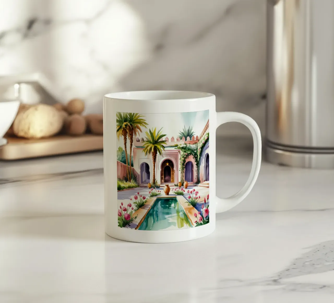 Palatial Courtyard Splendor ceramic mug by Murni Strokes