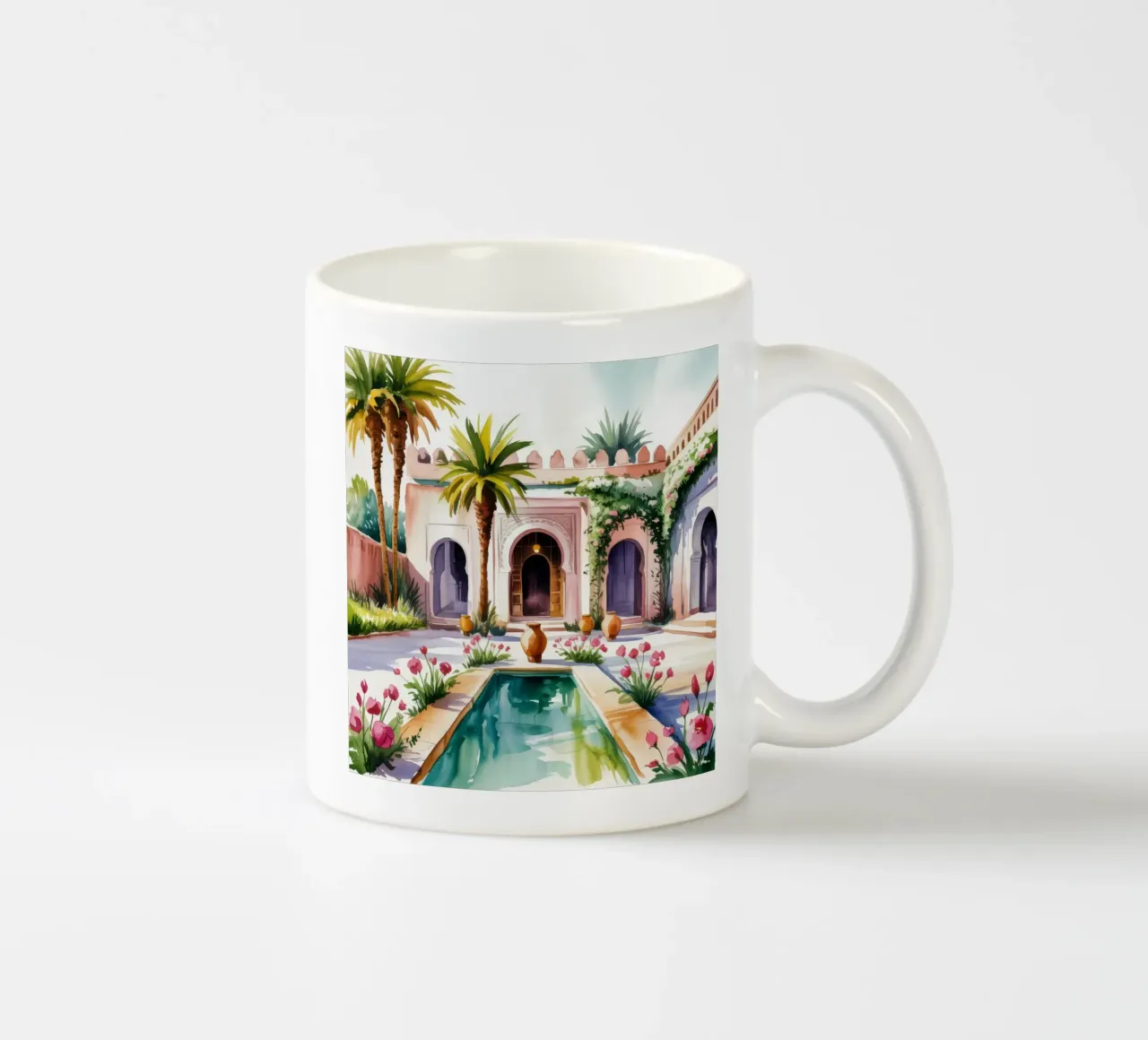 Palatial Courtyard Splendor ceramic mug by Murni Strokes