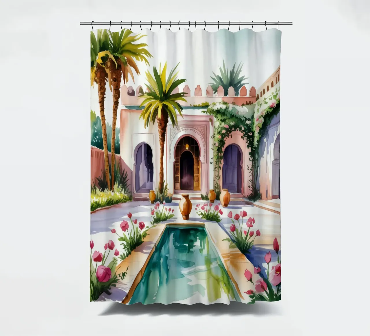 Palatial Courtyard Splendor shower curtain by Murni Strokes