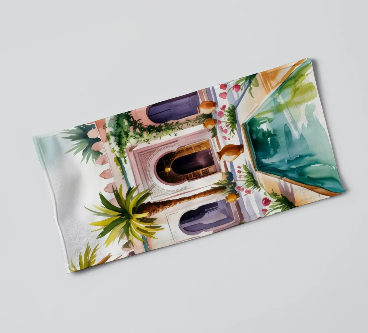 Palatial Courtyard Splendor towel by Murni Strokes