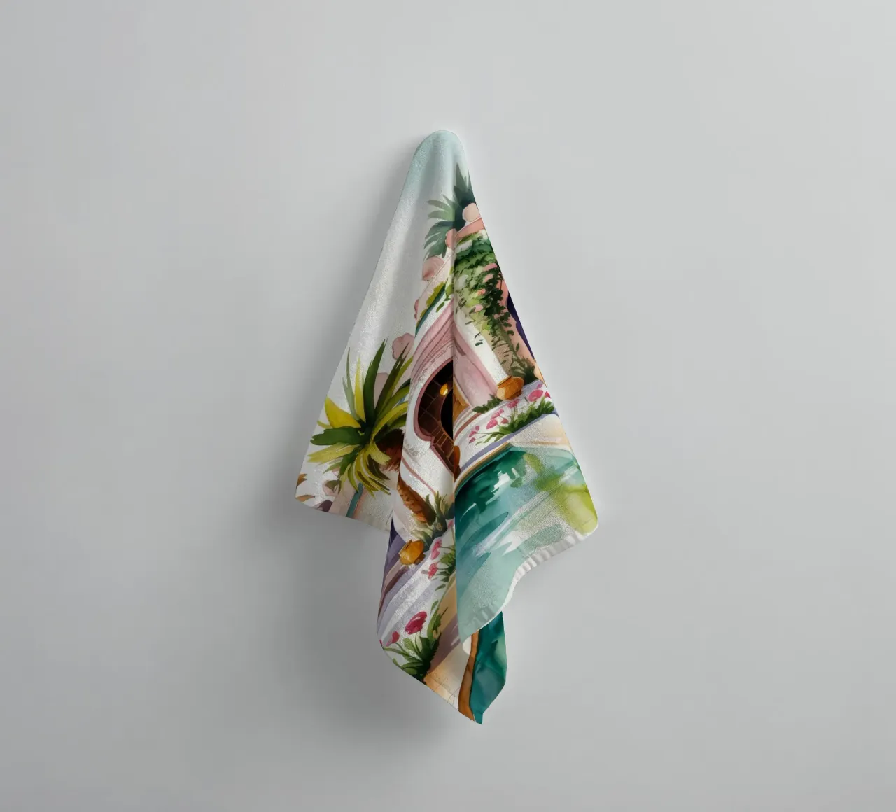 Palatial Courtyard Splendor towel by Murni Strokes