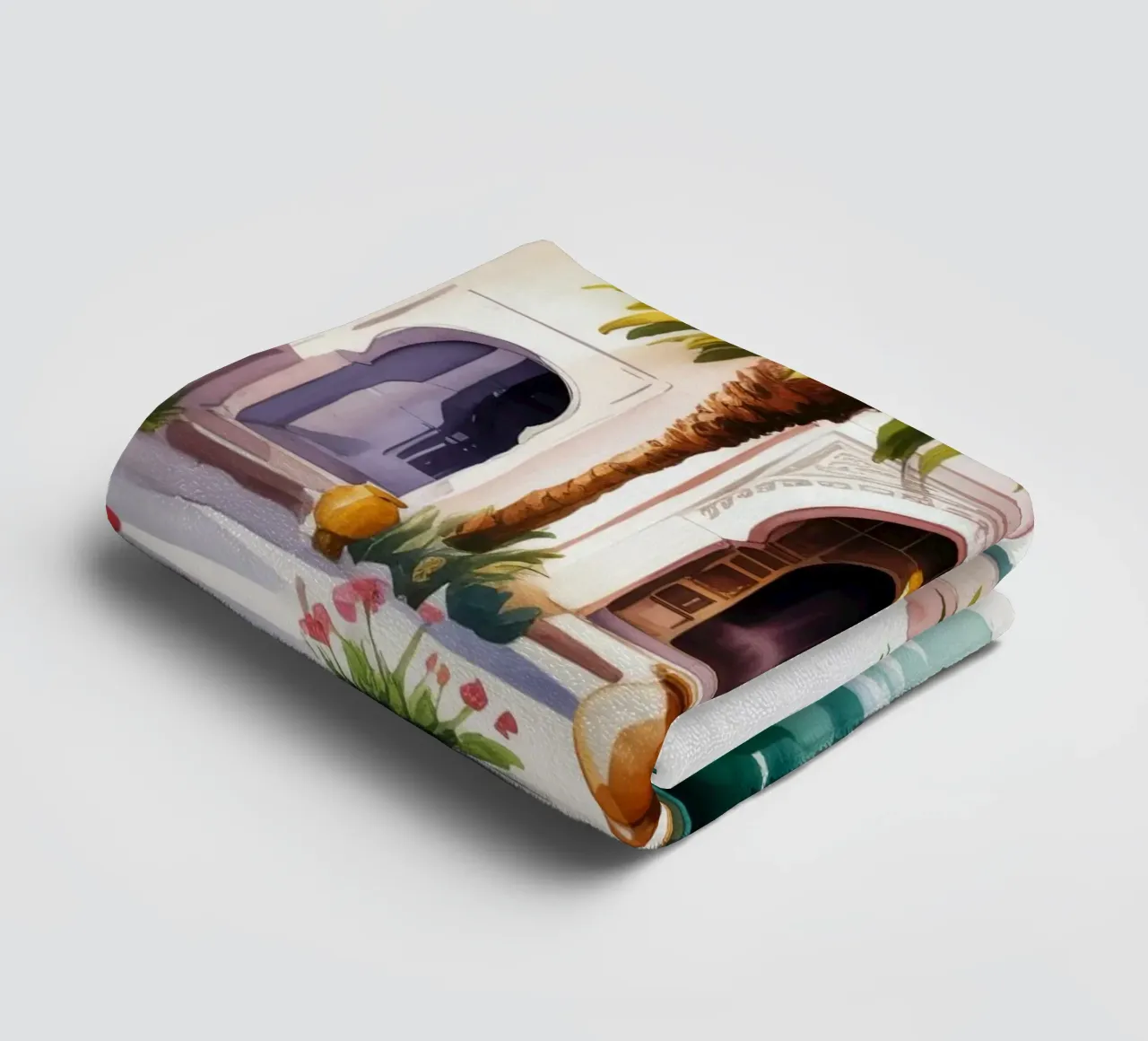 Palatial Courtyard Splendor towel by Murni Strokes