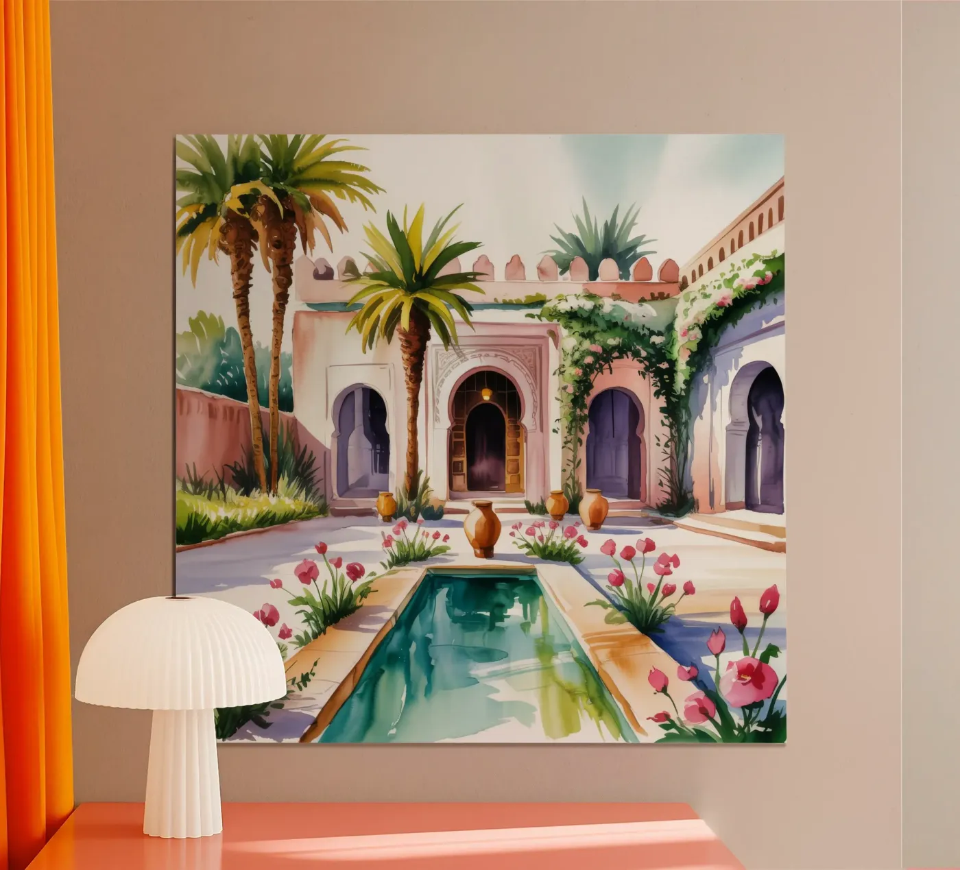 Palatial Courtyard Splendor poster by Murni Strokes