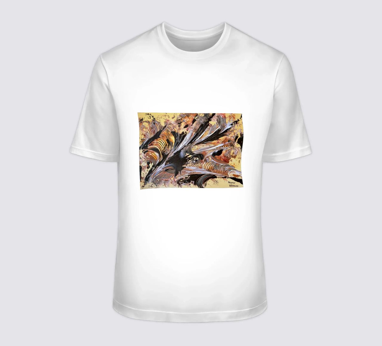 MESSAGE FROM THE HEART 21. t-shirt da Thierry Vobmann Abstract painting