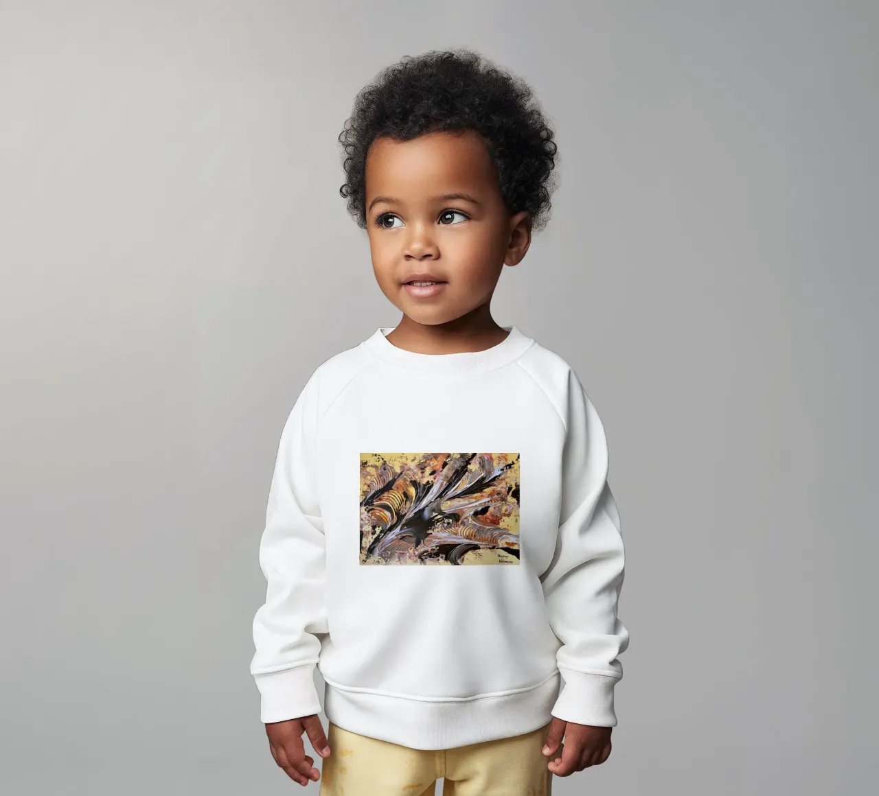 MESSAGE FROM THE HEART 21. baby sweatshirt van Thierry Vobmann Abstract painting