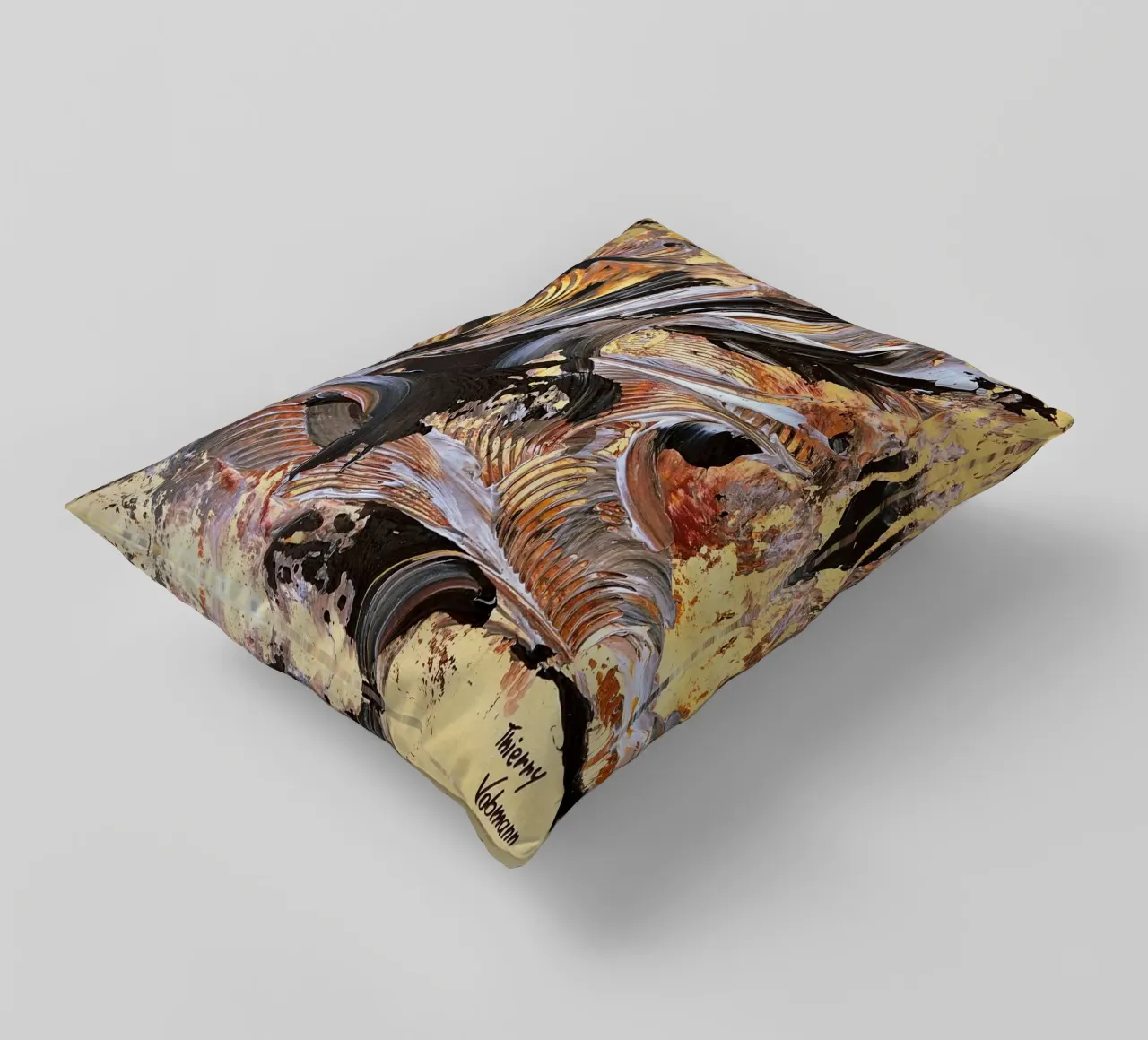 MESSAGE FROM THE HEART 21. cuscino da Thierry Vobmann Abstract painting