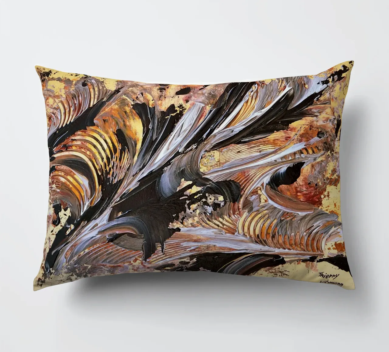 MESSAGE FROM THE HEART 21. cuscino da Thierry Vobmann Abstract painting