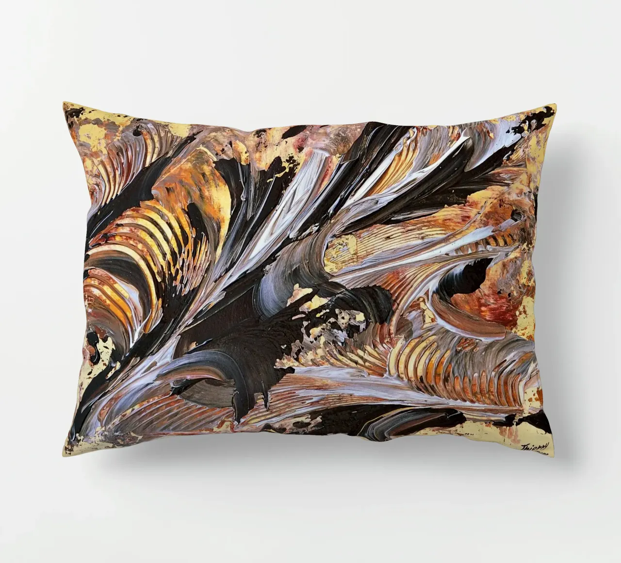 MESSAGE FROM THE HEART 21. cuscino da Thierry Vobmann Abstract painting